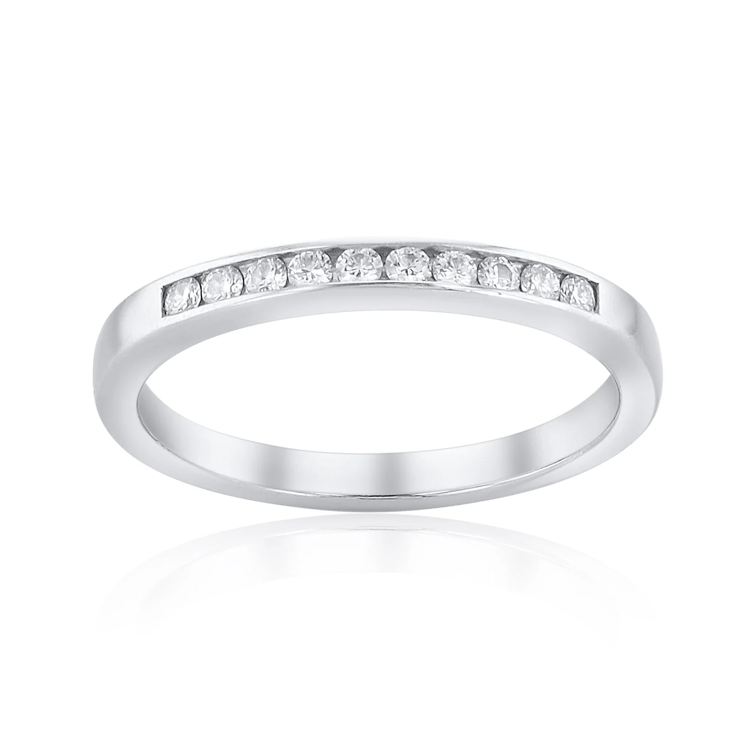 0.25 Carat Round Diamond Channel Set Band in Platinum - Image 2
