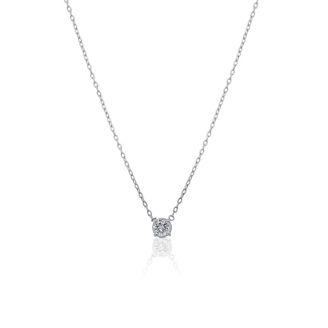 .25 Carats Round Natural Diamond Solitaire Pendant - Image 2