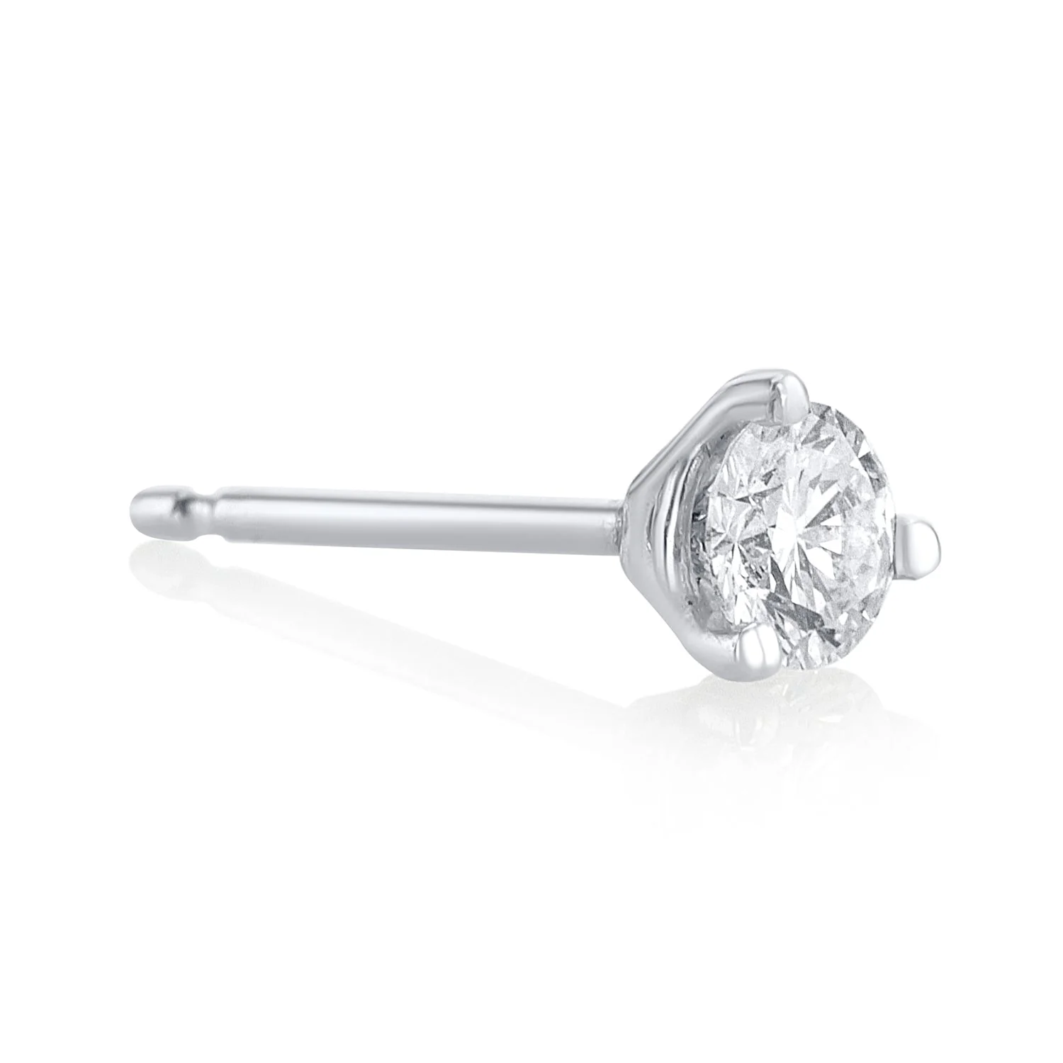 .33 Carats Round Lab Grown Diamond Stud Earrings - Image 3