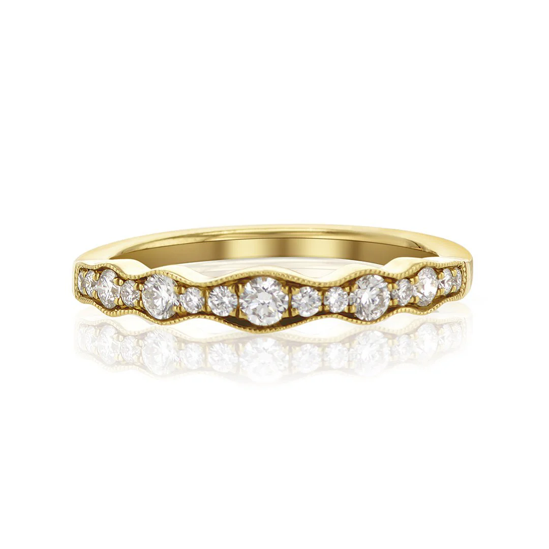 .33 Carats Natural Diamond Alternating Size Band