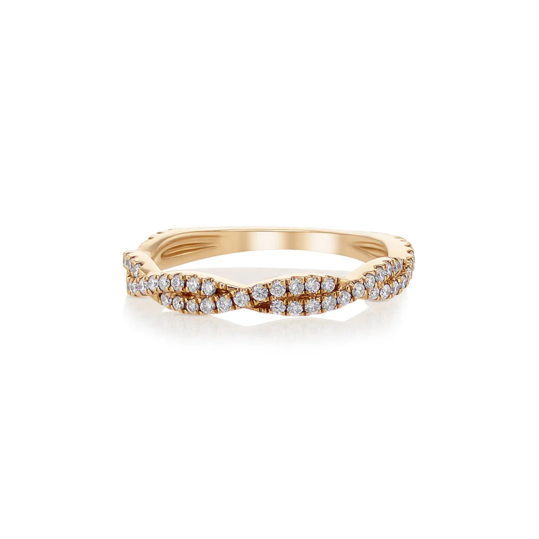 0.33 Cttw Round Diamond 14K Rose Gold Twist Band