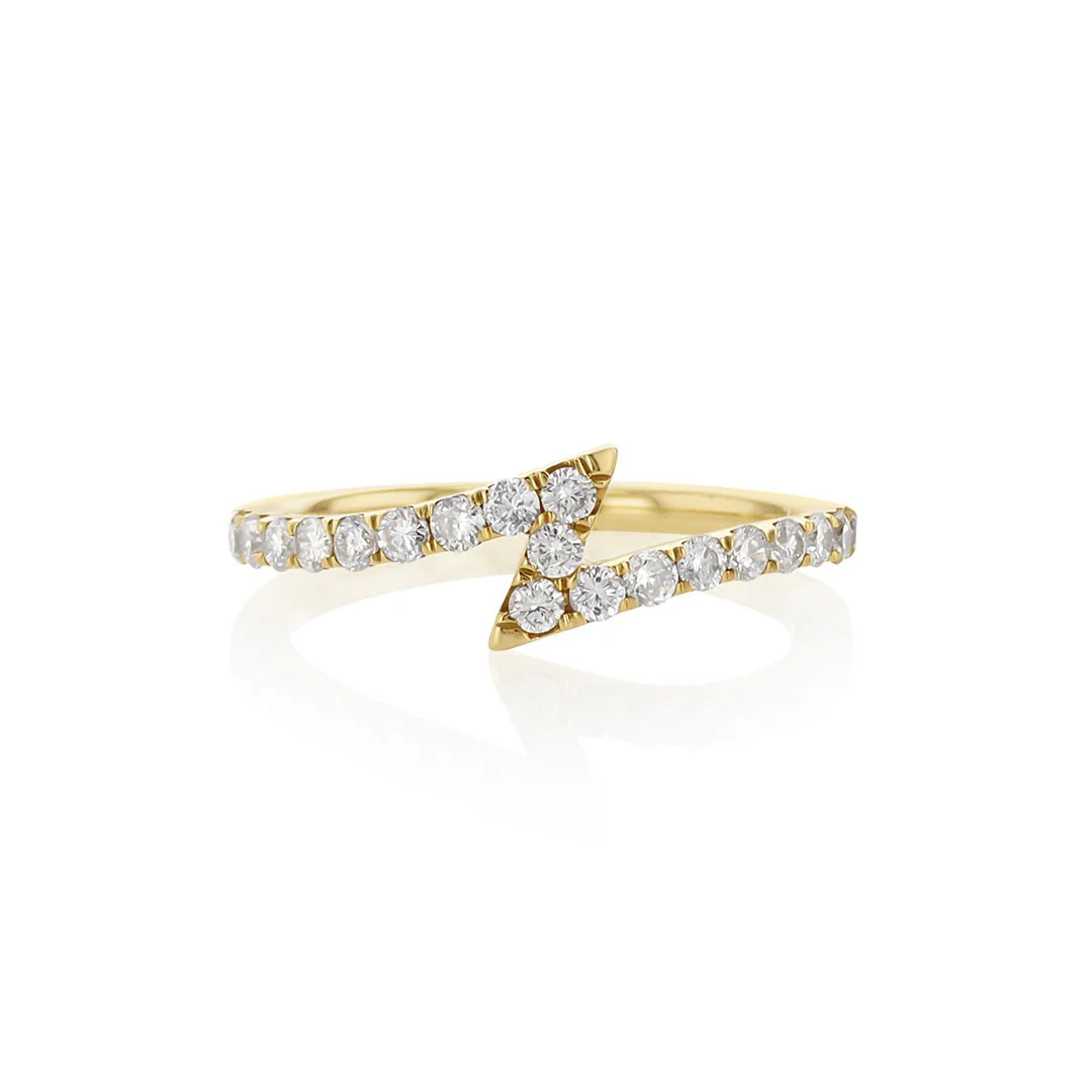 0.48 Cttw Round Diamond 14K Yellow Gold "Z" Fashion Band