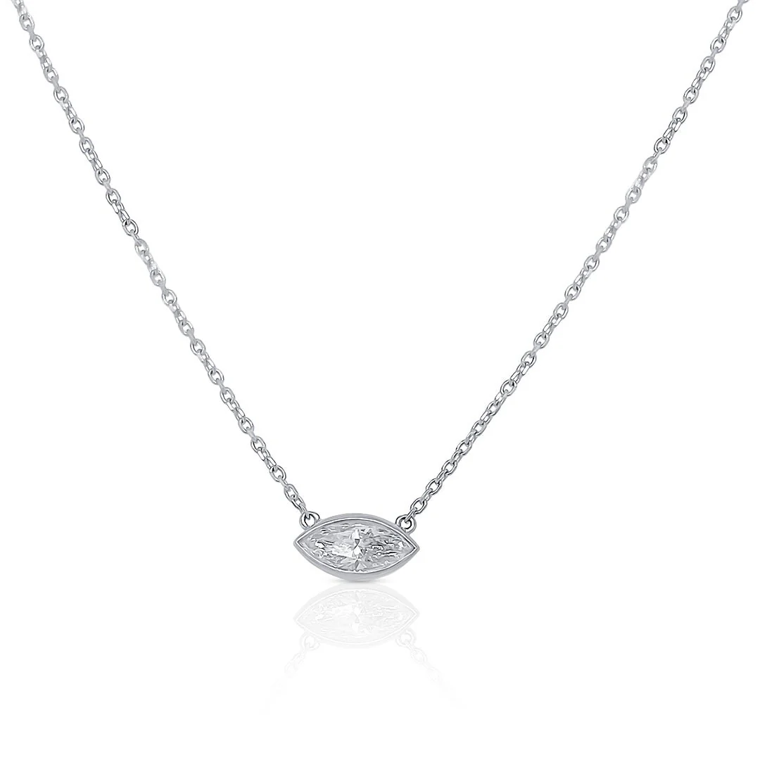 .50 Carats Marquise Natural Diamond East West Bezel Pendant