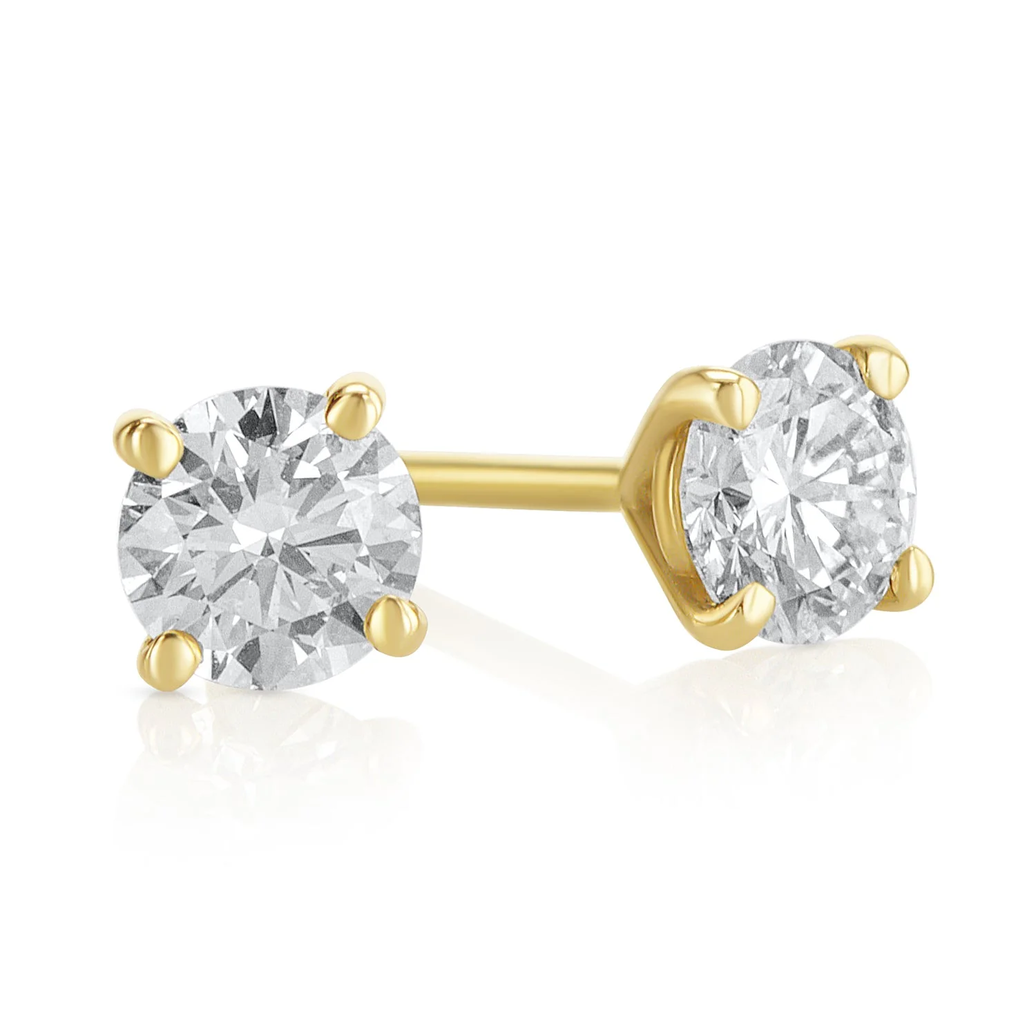 .56 Carats Round Lab Grown Diamond Stud Earrings