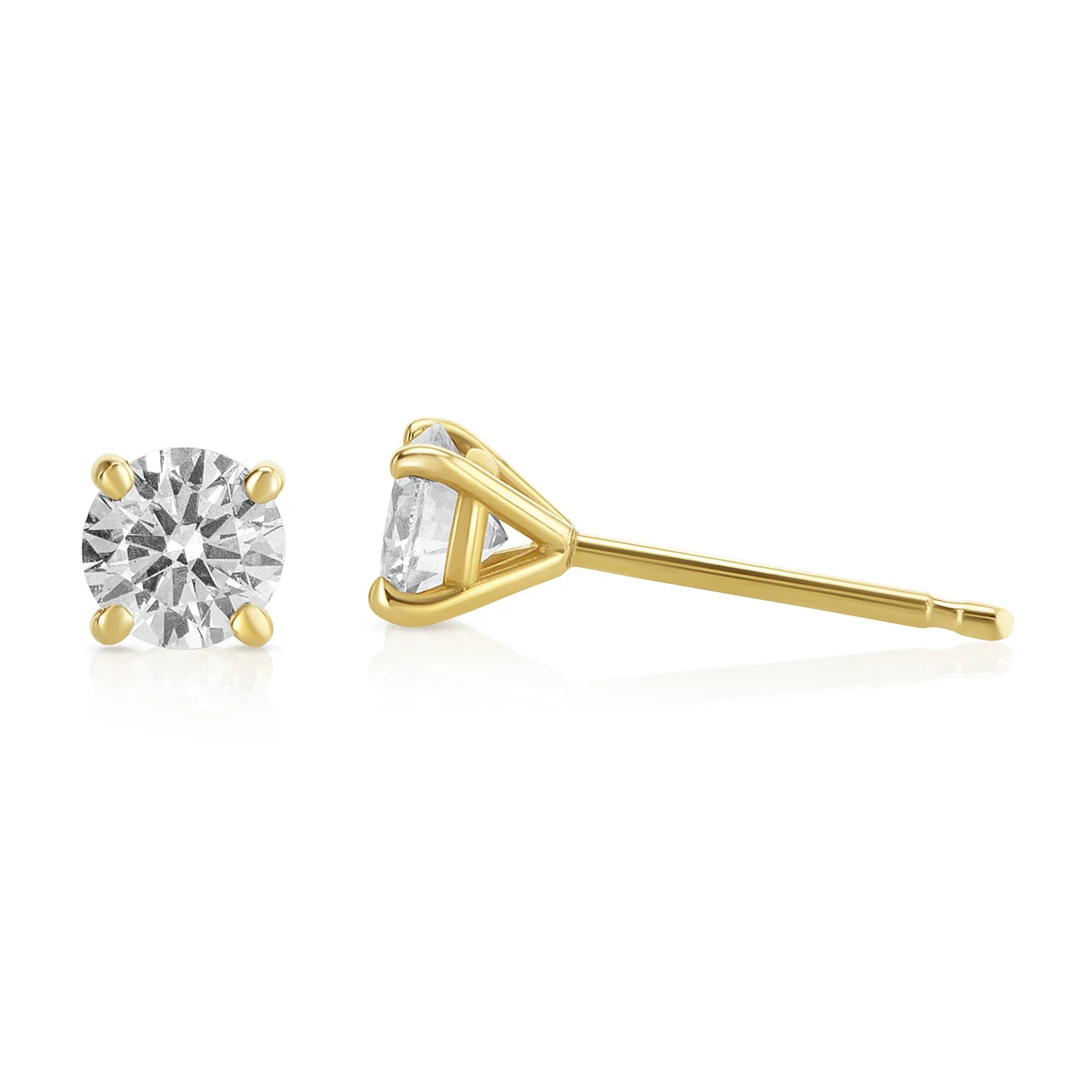 .56 Carats Round Lab Grown Diamond Stud Earrings - Image 3
