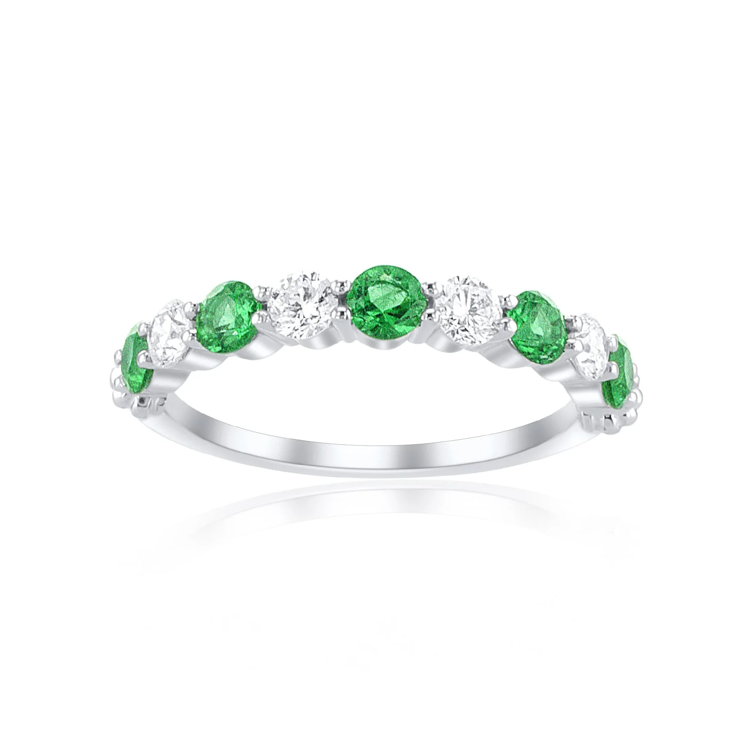 .90 Carats Natural Diamond and Emerald Band - Image 3