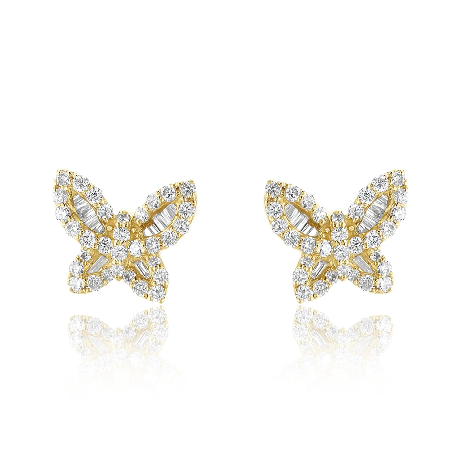 Natural Diamond Butterfly Earrings