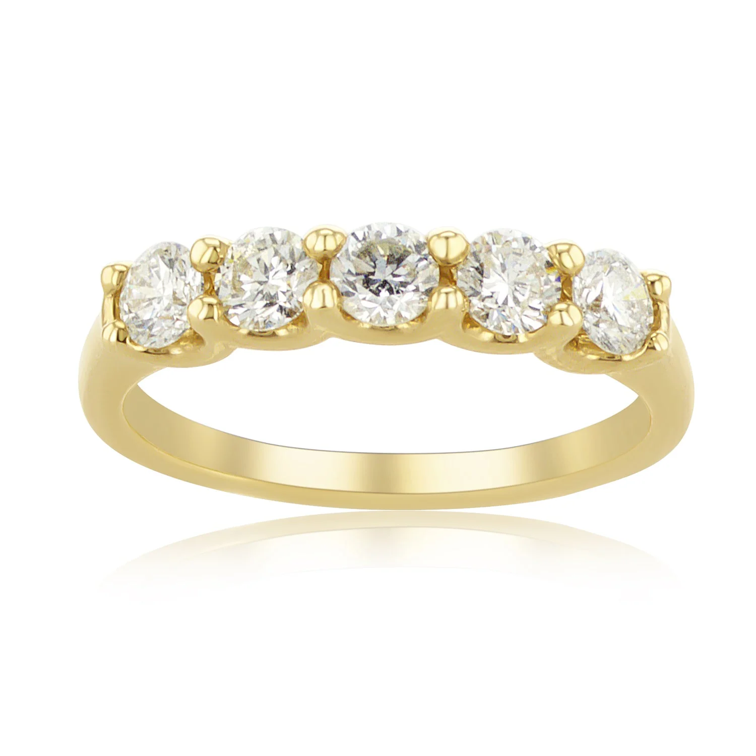 0.75 Carat Natural Diamond Band in 14K Yellow Gold - Image 2