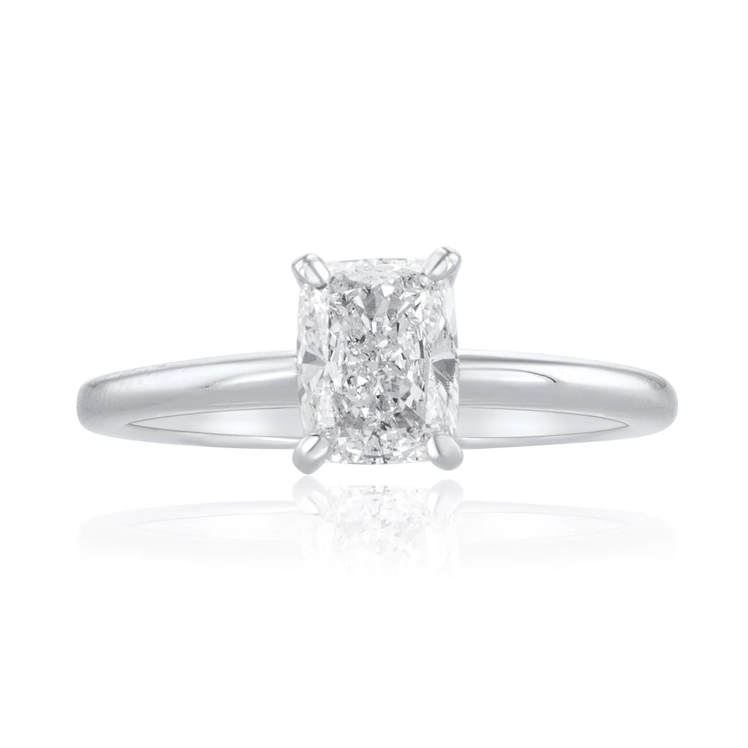 1.02 Carats Cushion Cut Lab Grown Solitaire Ring