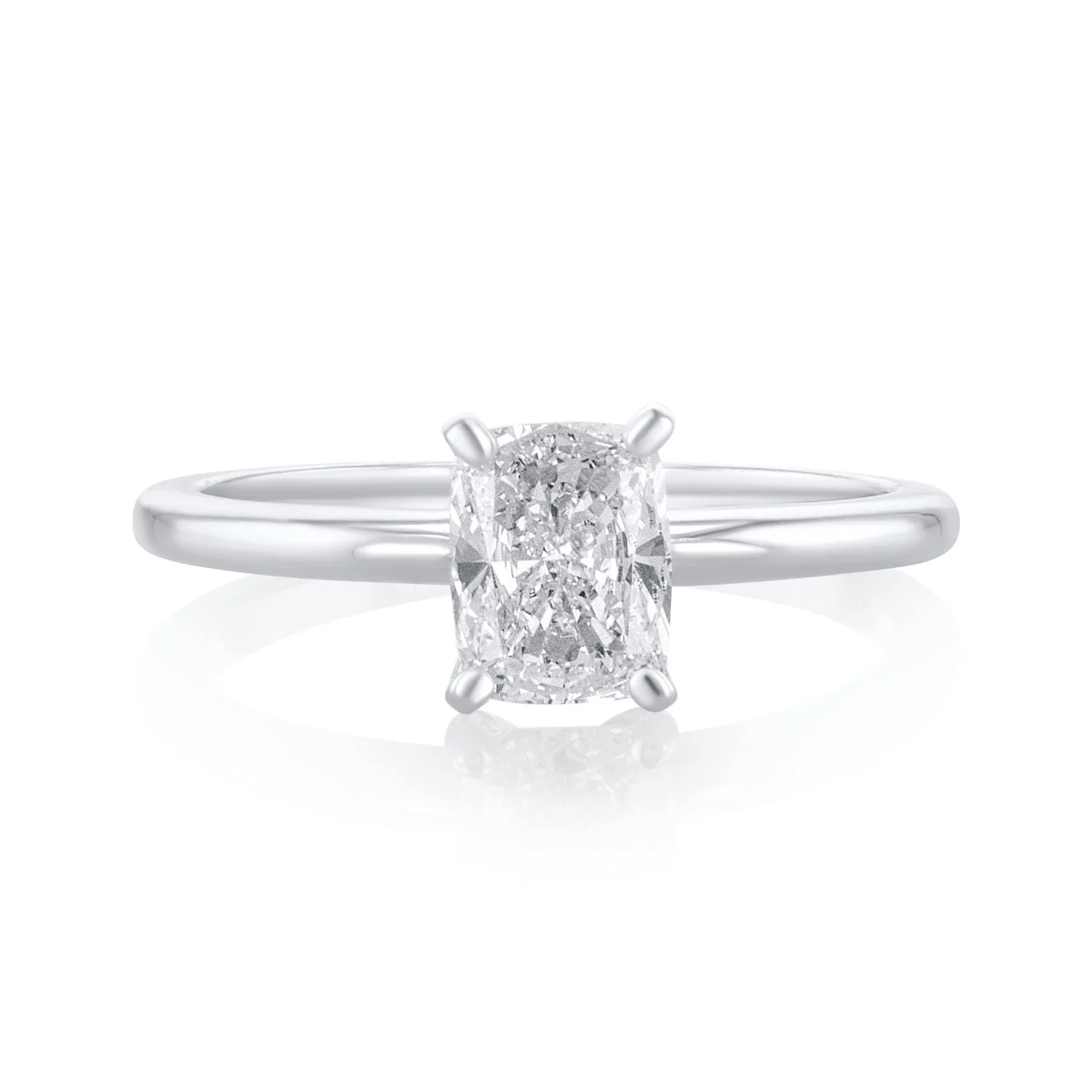 1.02 Carats Cushion Cut Lab Grown Solitaire Ring - Image 2