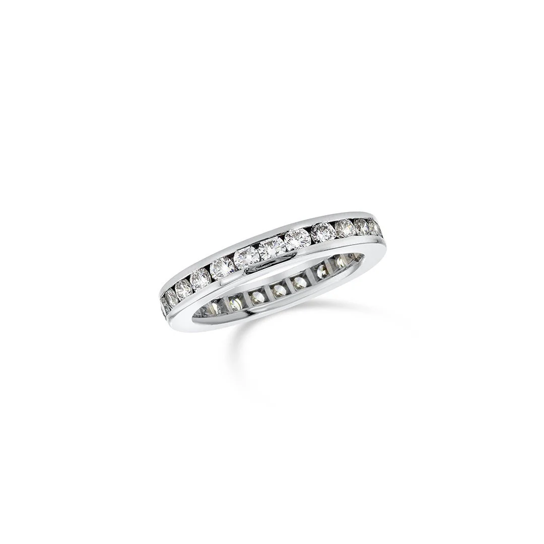 1.04 CT Round Diamond Channel Set Platinum Band
