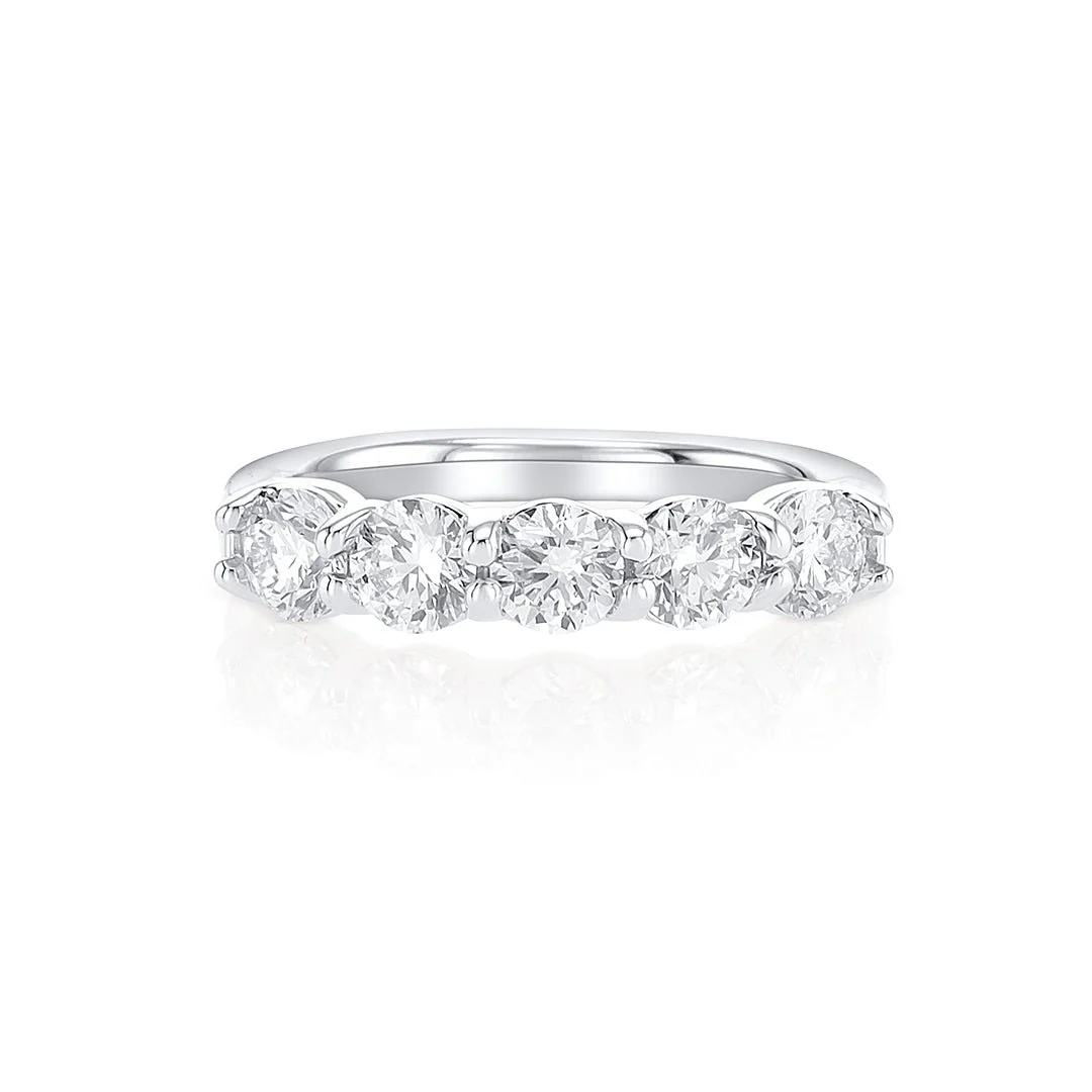 1.25 Carats Natural Diamond Five Stone Band