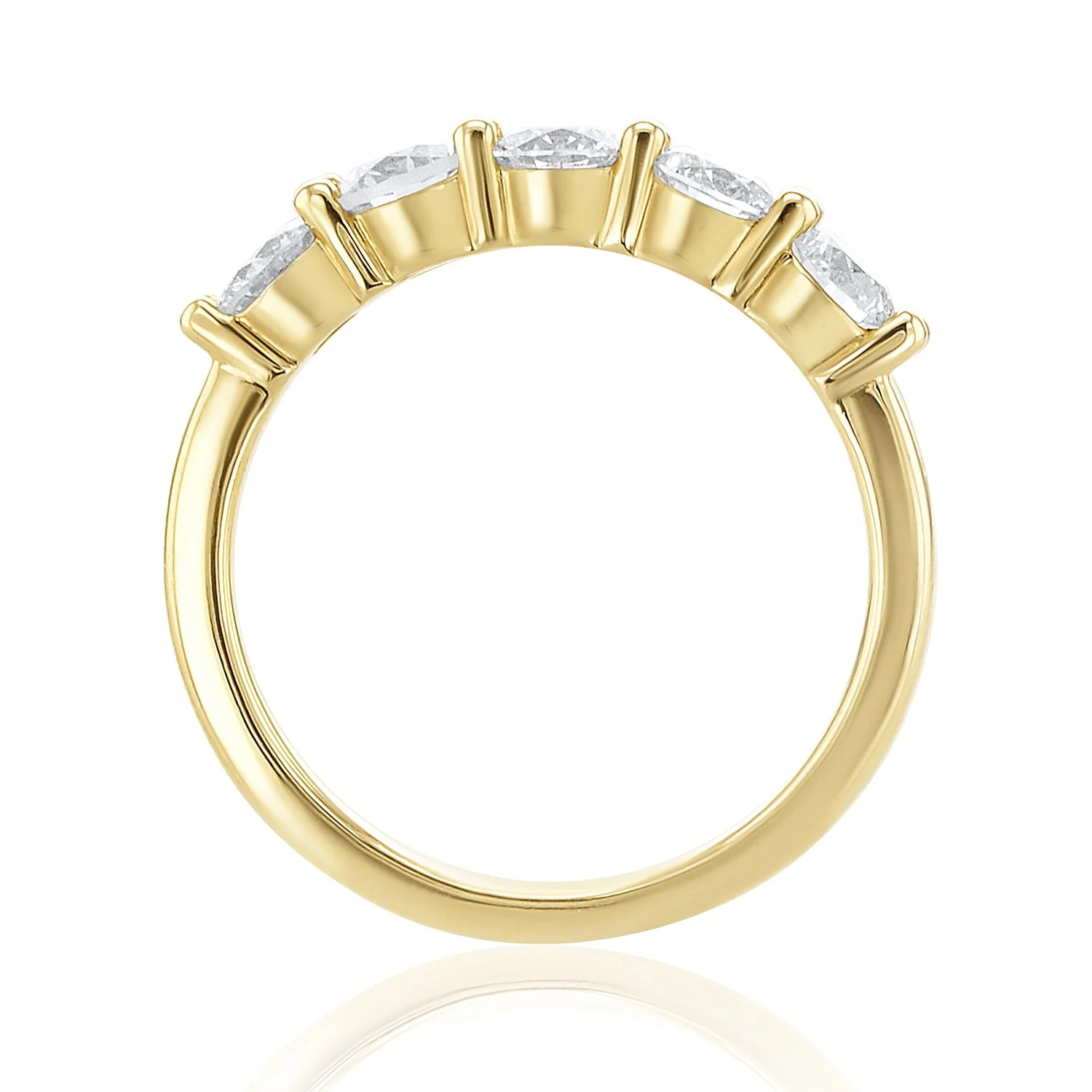 1.32 Carat Natural Diamond 5 Stone Band in 14K Yellow Gold - Image 2