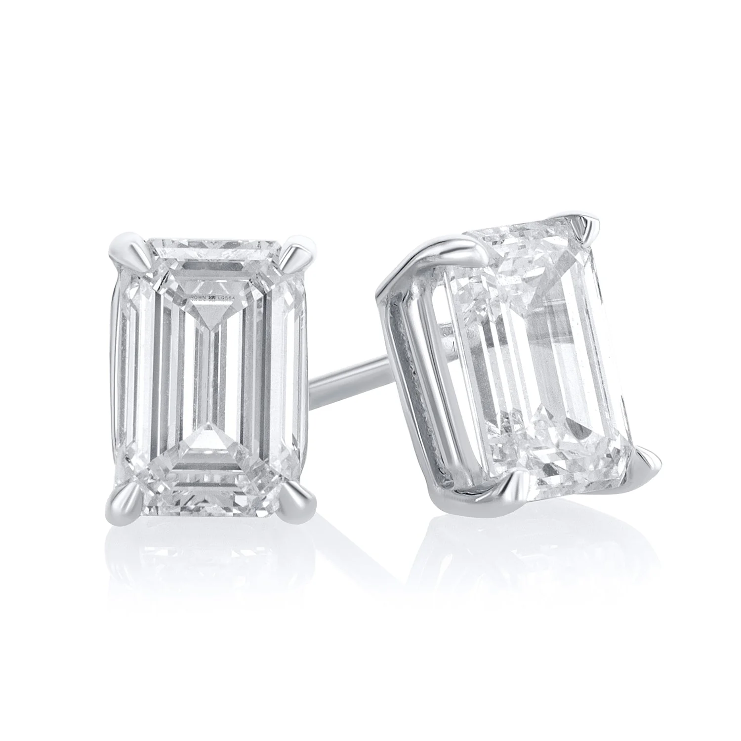 1.43 Carat Emerald Lab Grown Diamond Stud Earrings