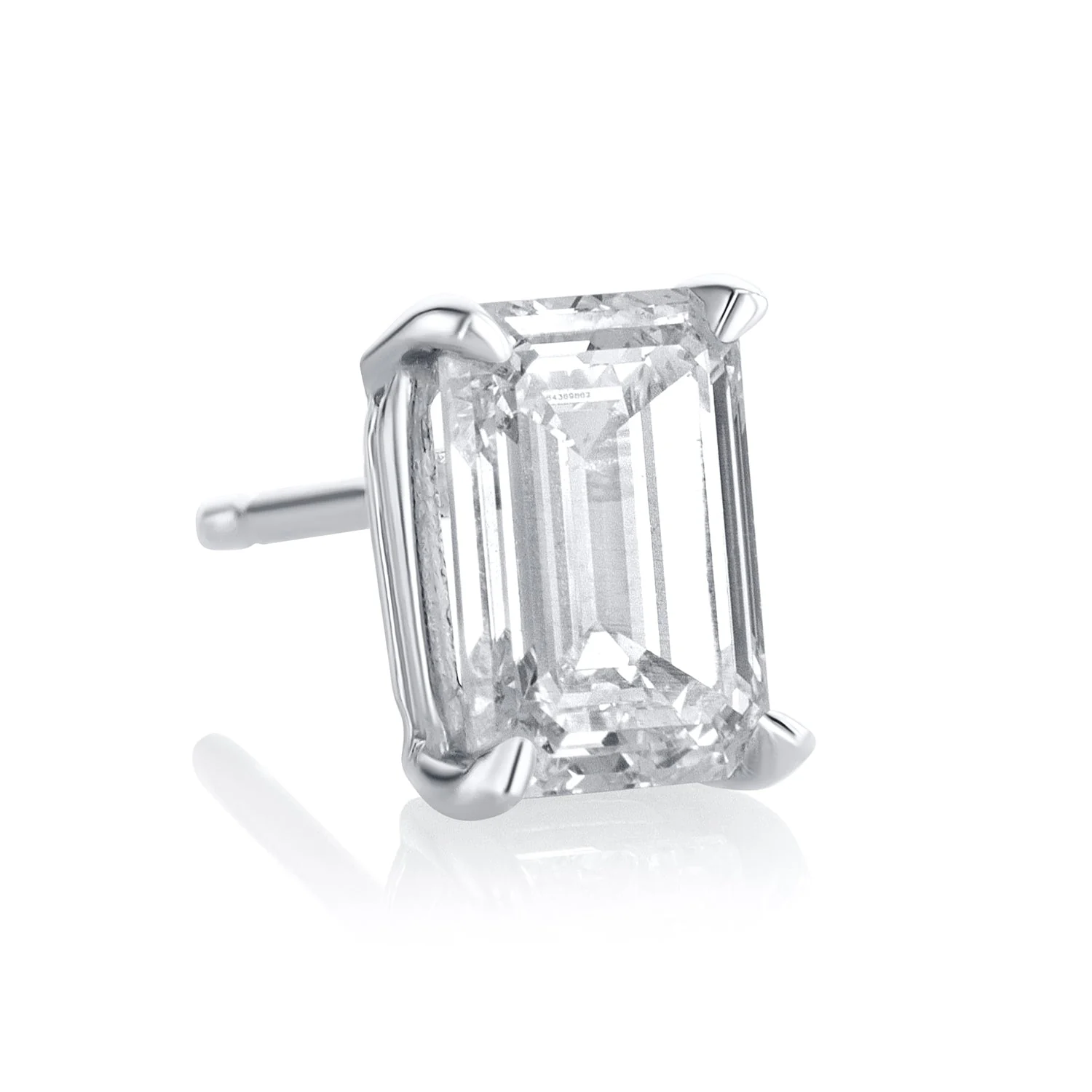 1.43 Carat Emerald Lab Grown Diamond Stud Earrings - Image 2