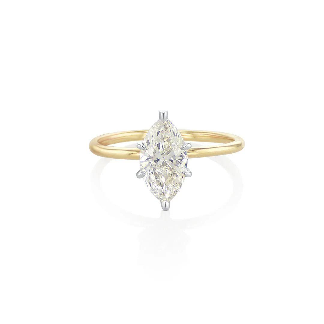1.45 Carats Marquise Natural Diamond Solitaire Ring