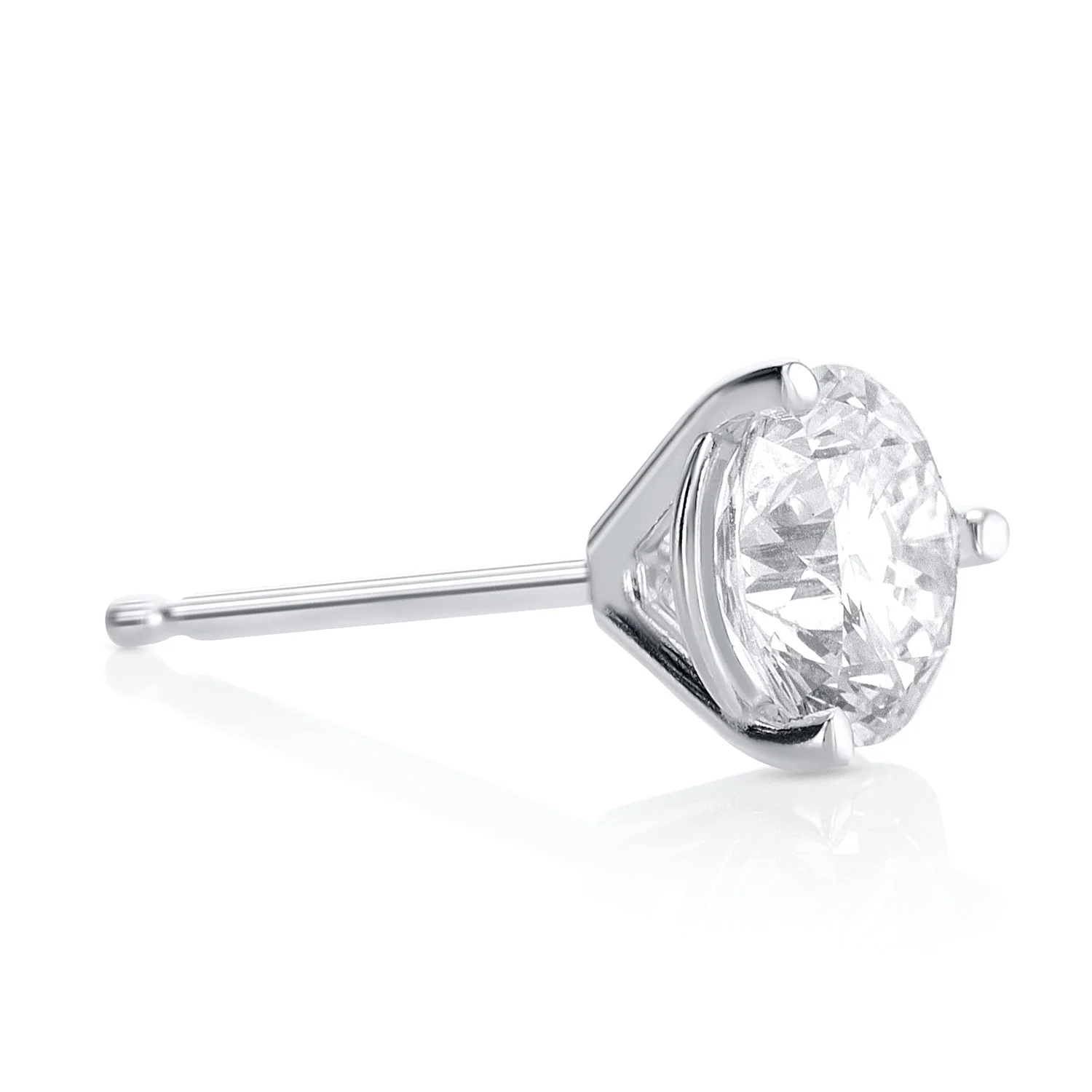 1.50 Carats Round Lab Grown Diamond Stud Earrings - Image 2