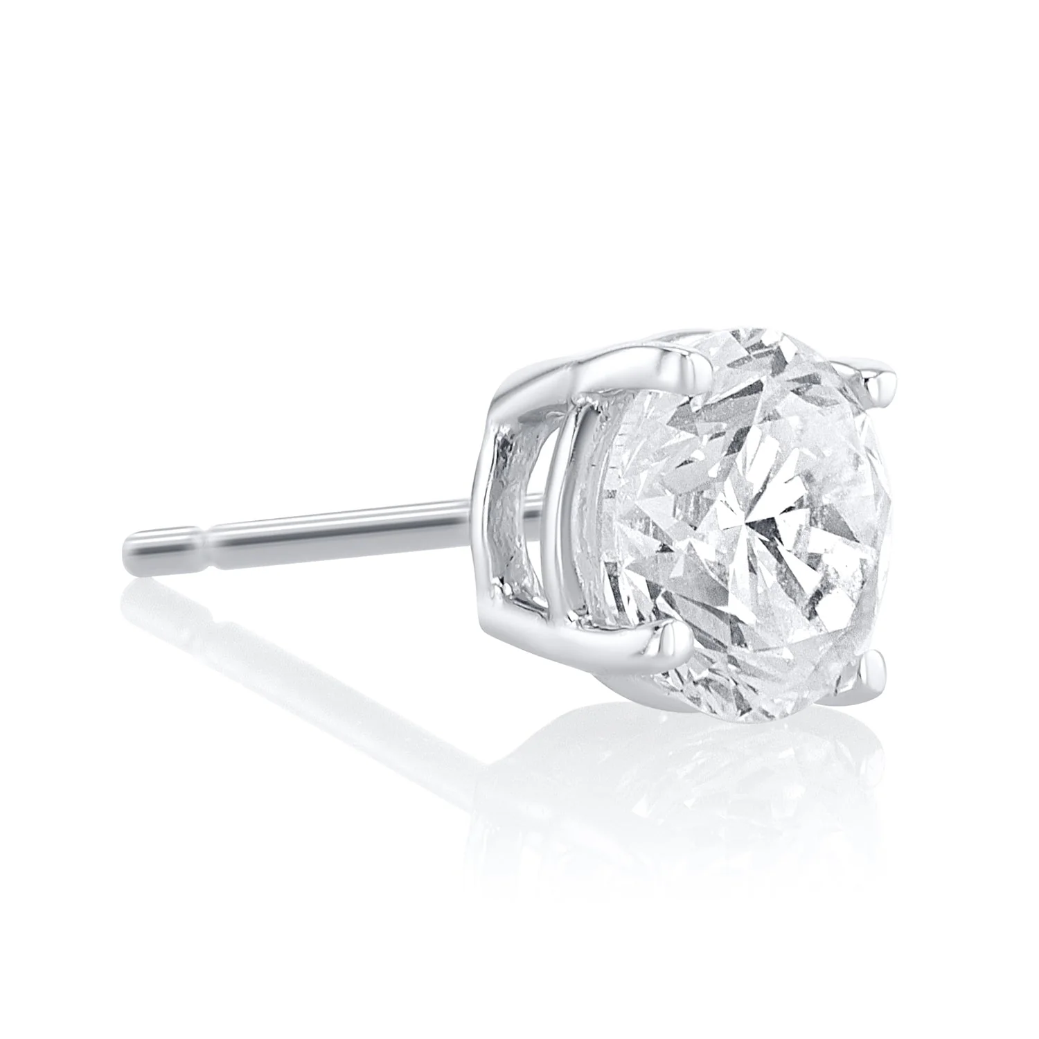 1.50 Carat Round Lab Grown Diamond Stud Earrings - Image 3