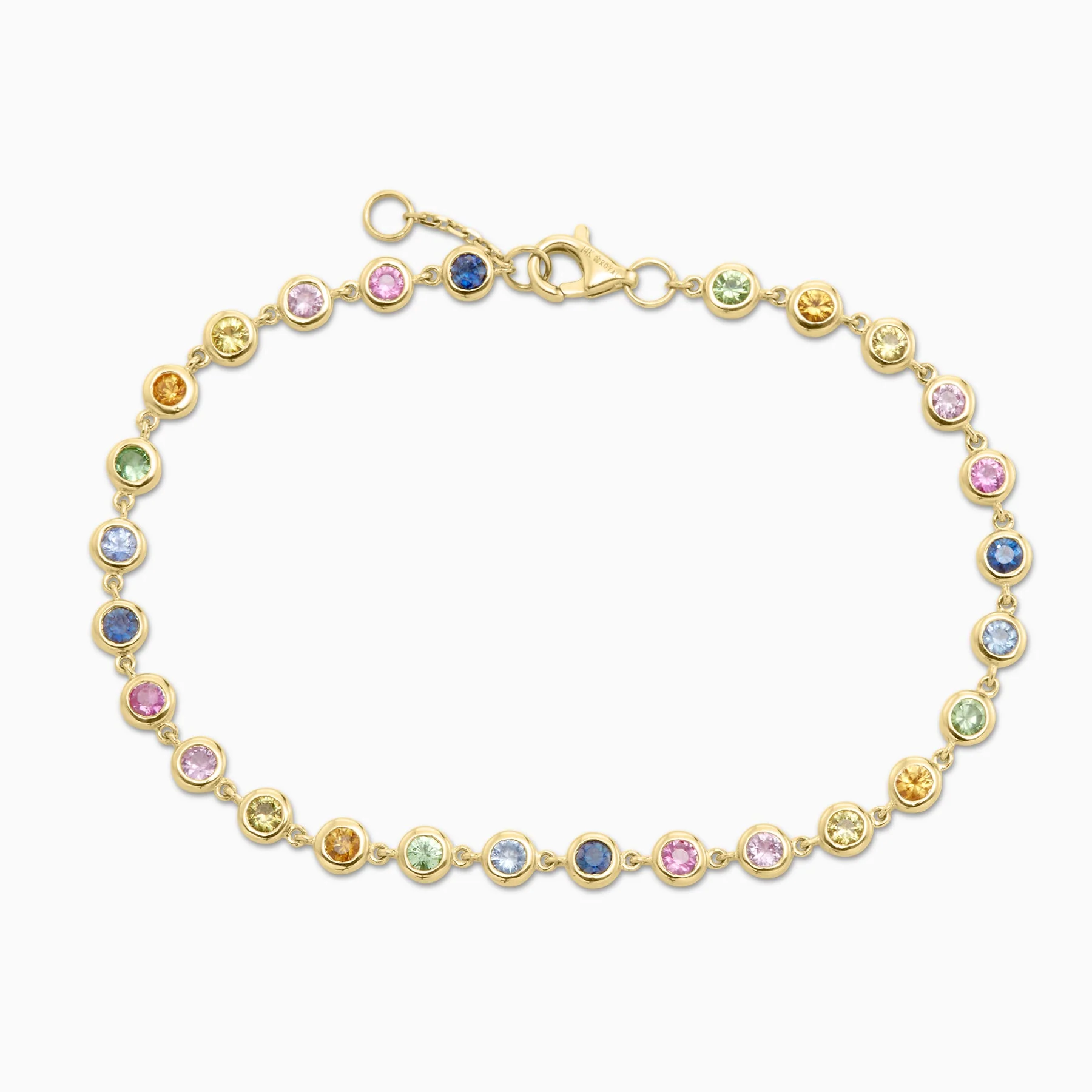 1.55 Carats Multi Color Natural Sapphire Bracelet
