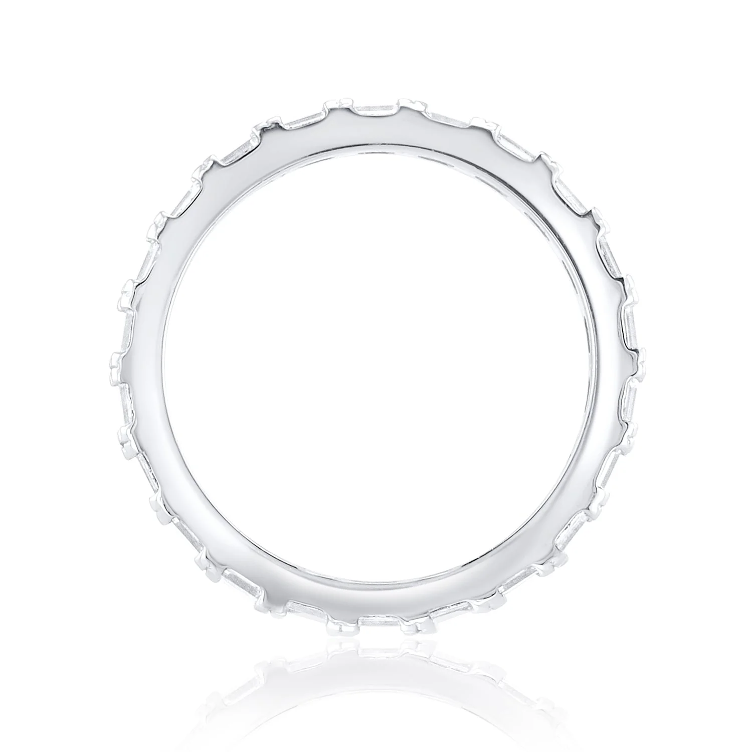 1.68 Carat Emerald Cut Lab Grown Eternity Band in Platinum - Image 2