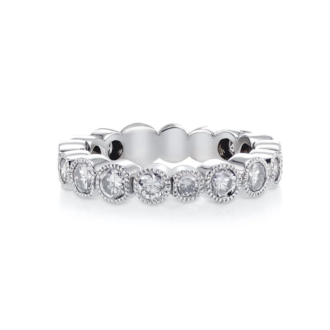 1.73 Carats Grey Natural Diamond Bezel Band