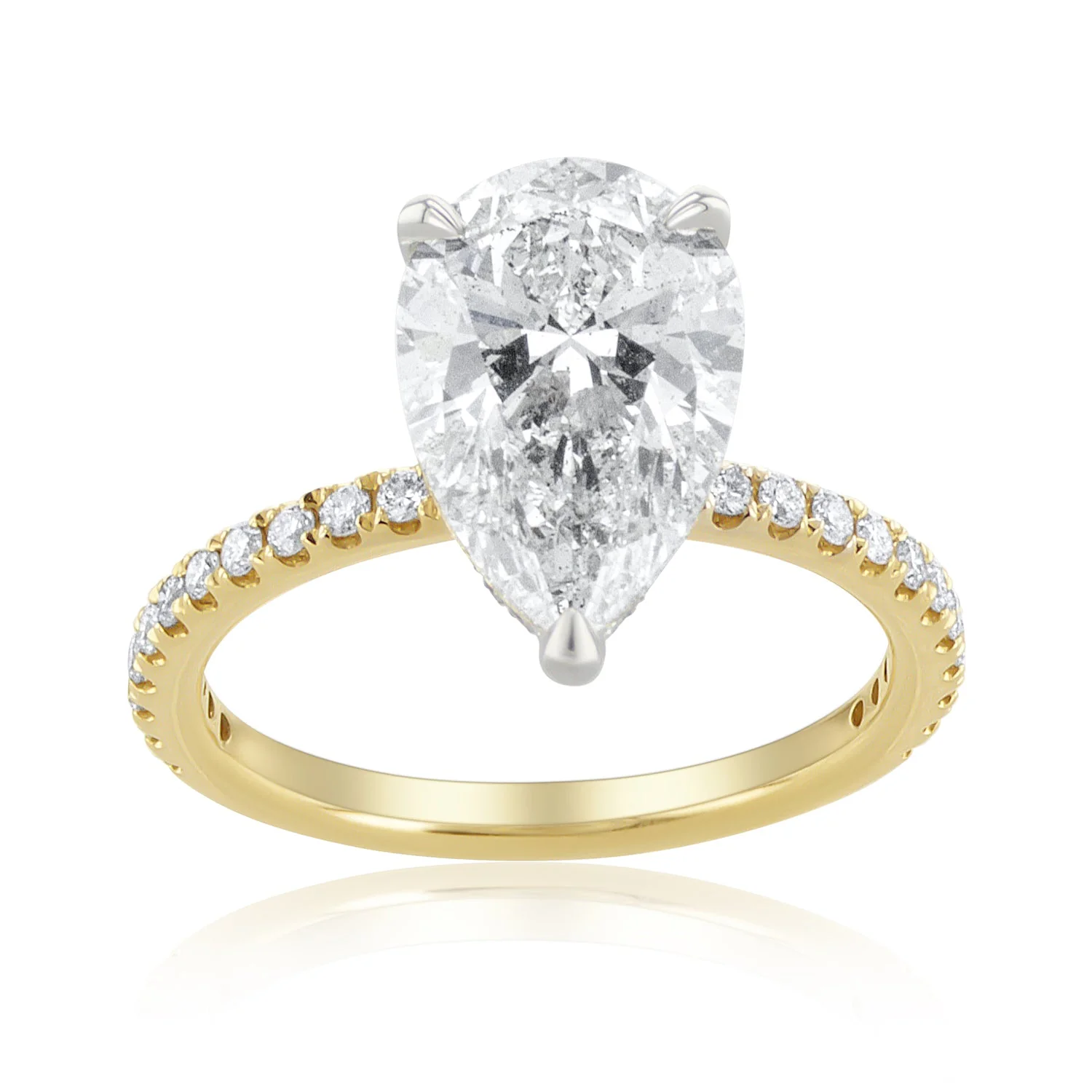 3.05 Carats Pear Lab Grown And Natural Diamond Ring - Image 2