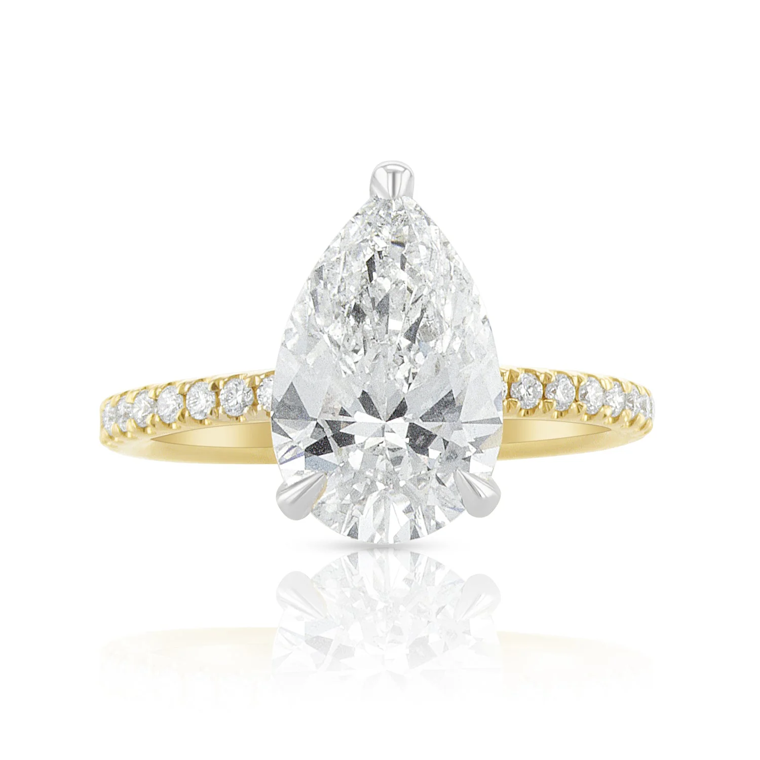 3.05 Carats Pear Lab Grown And Natural Diamond Ring - Image 3