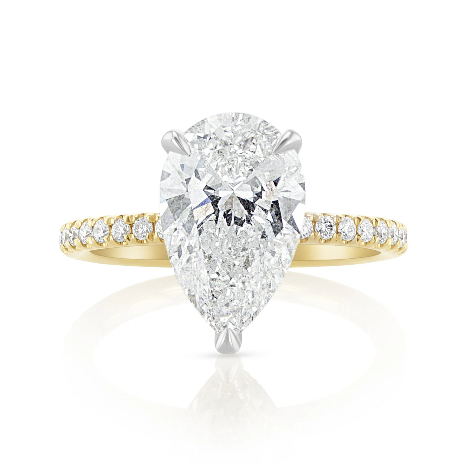 3.05 Carats Pear Lab Grown And Natural Diamond Ring - Image 4
