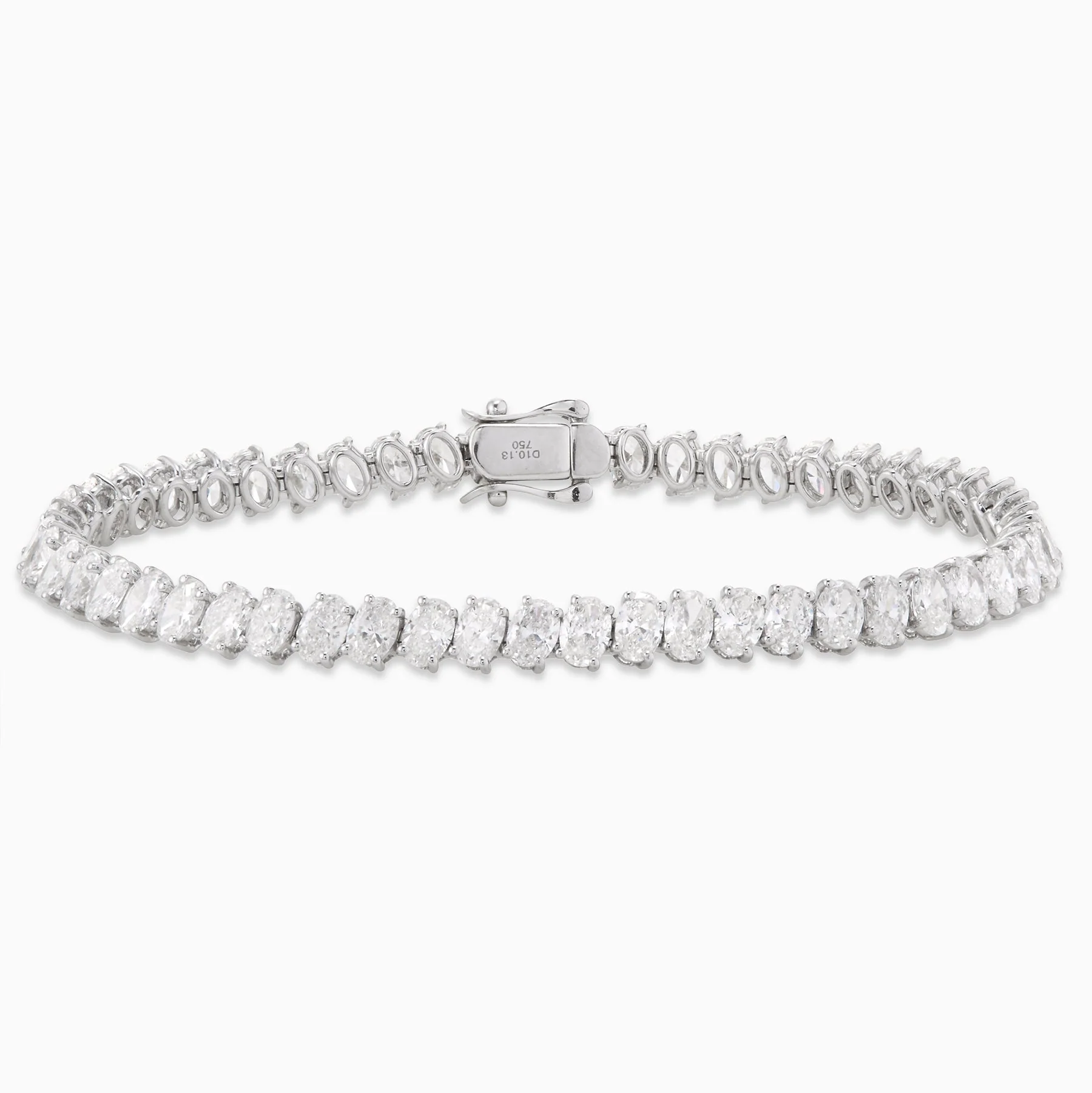 10.13 Carats Natural Oval Diamond Tennis Bracelet
