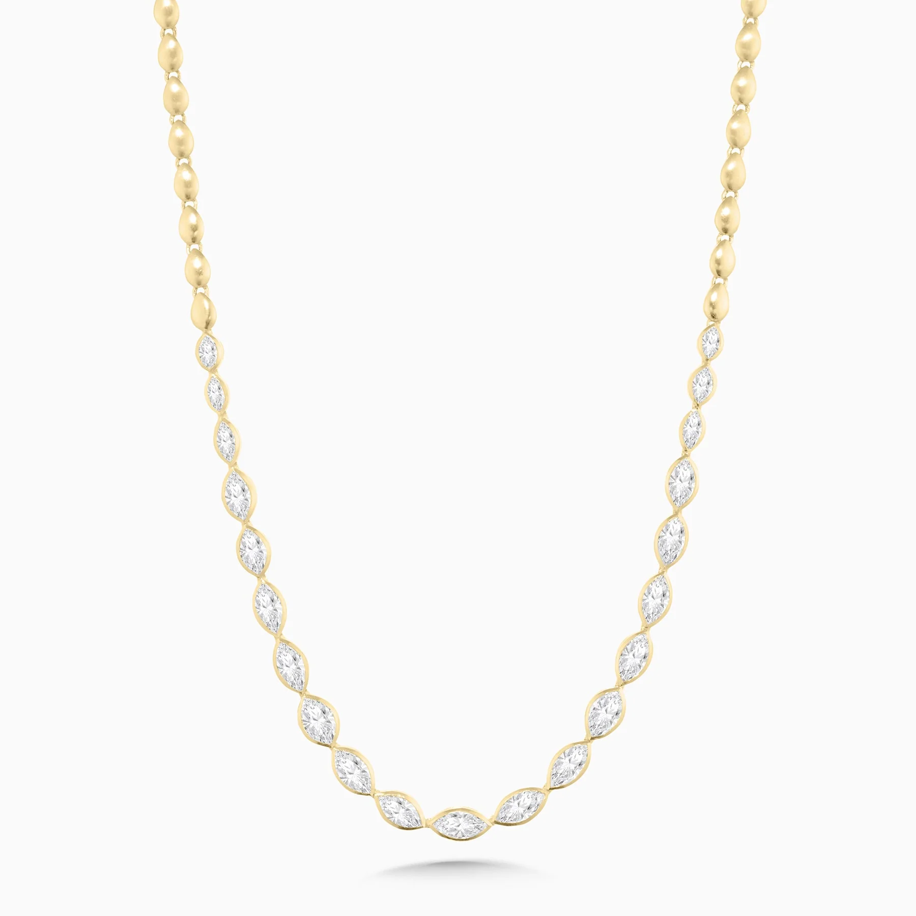 10.16 Carats Marquise Natural Diamond Bezel Necklace