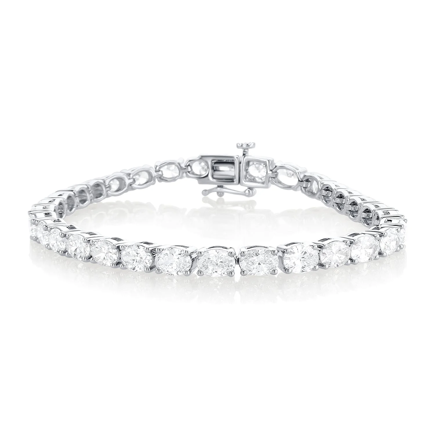10.50 Carats Lab Grown Oval Diamond Tennis Bracelet