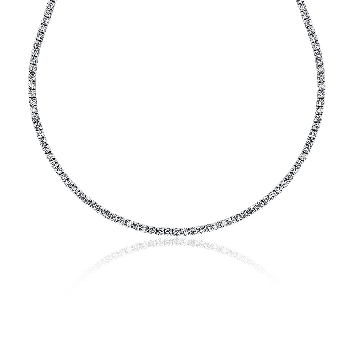 12.04 Carats Natural Diamond Tennis Necklace