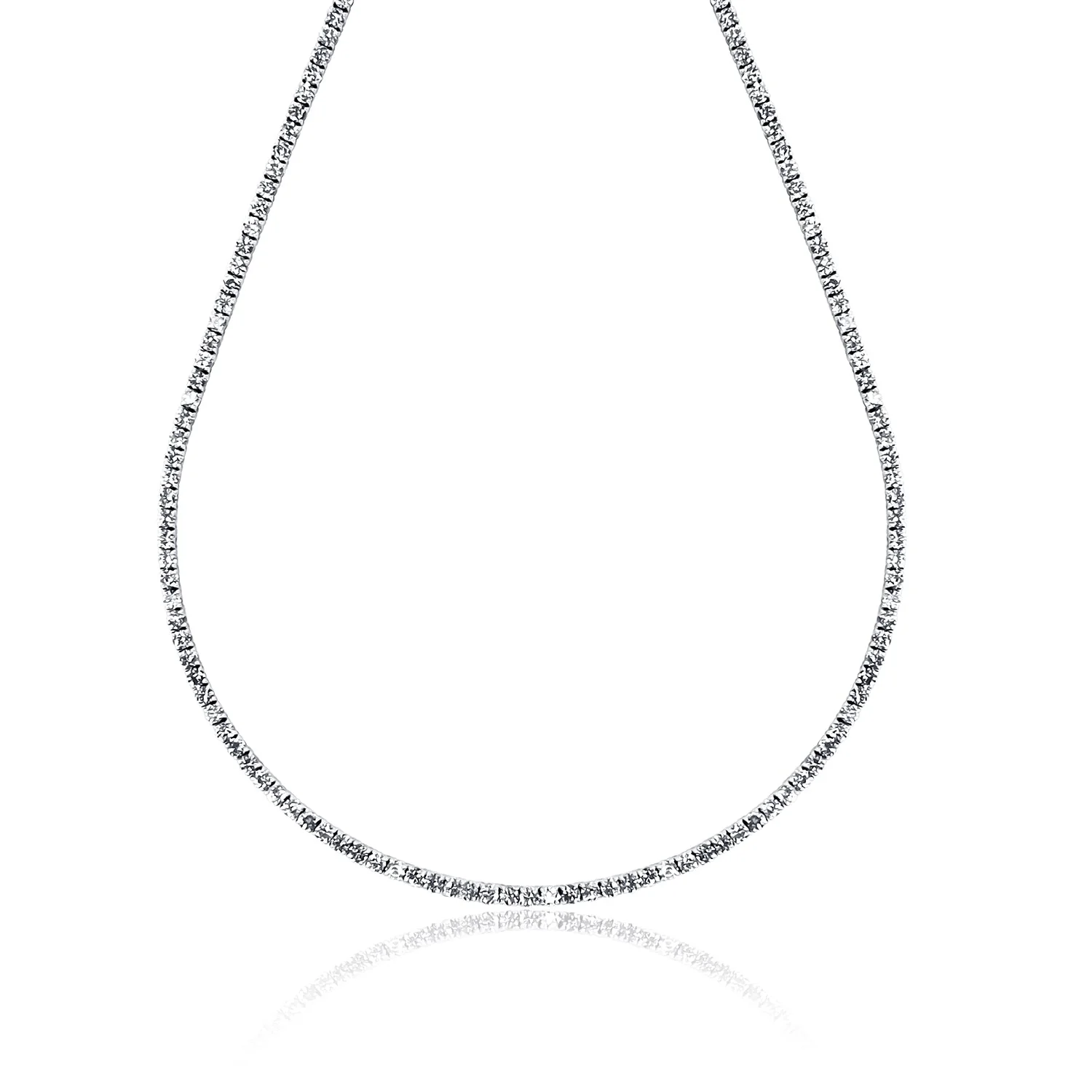 12.04 Carats Natural Diamond Tennis Necklace - Image 2