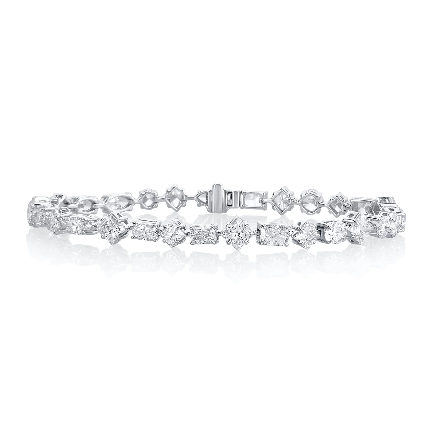 12.18 Carat Fancy Mixed Shape Lab Grown Diamond Bracelet