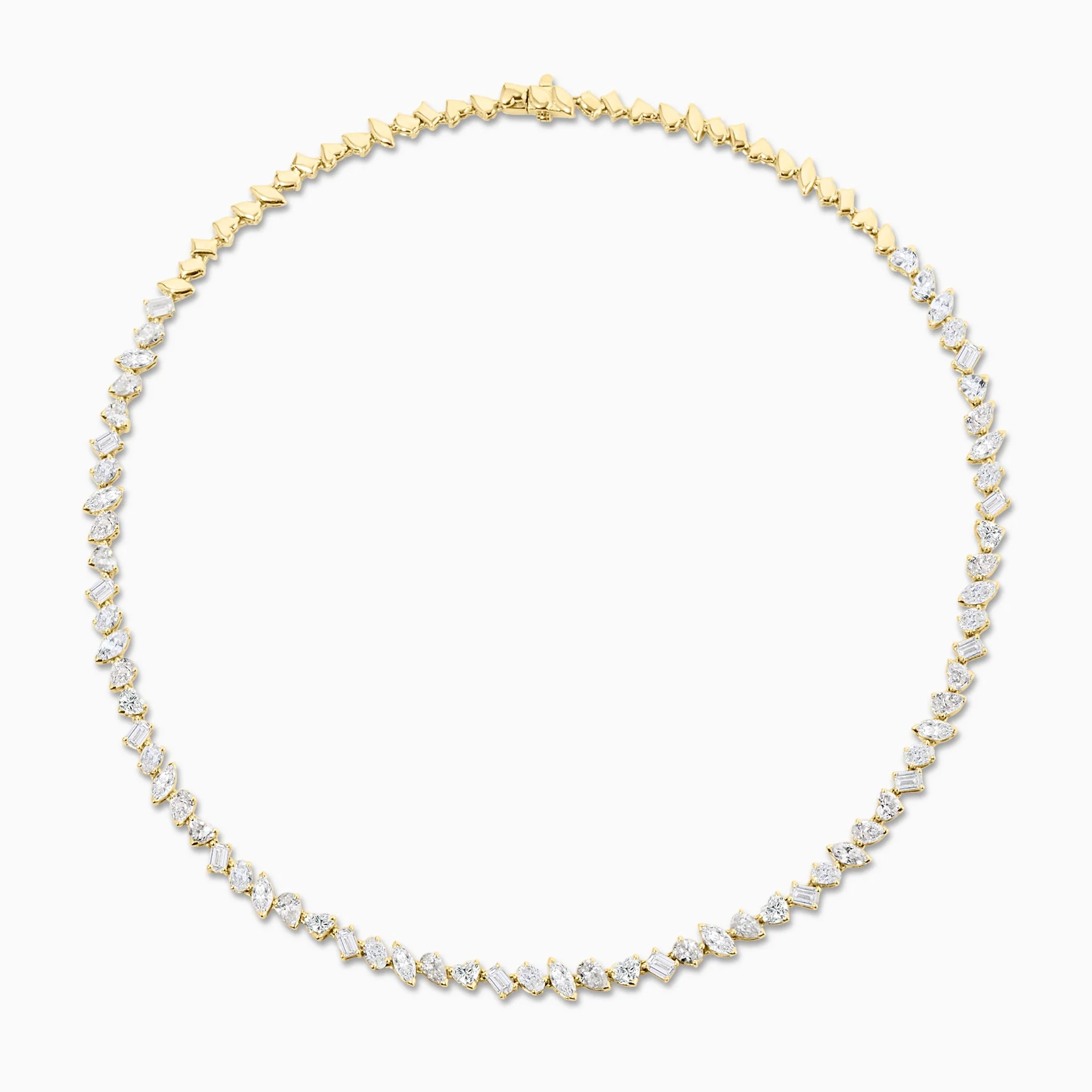 13.84 Carats Multi Shaped Lab Grown Diamond Tennis Necklace - Image 2