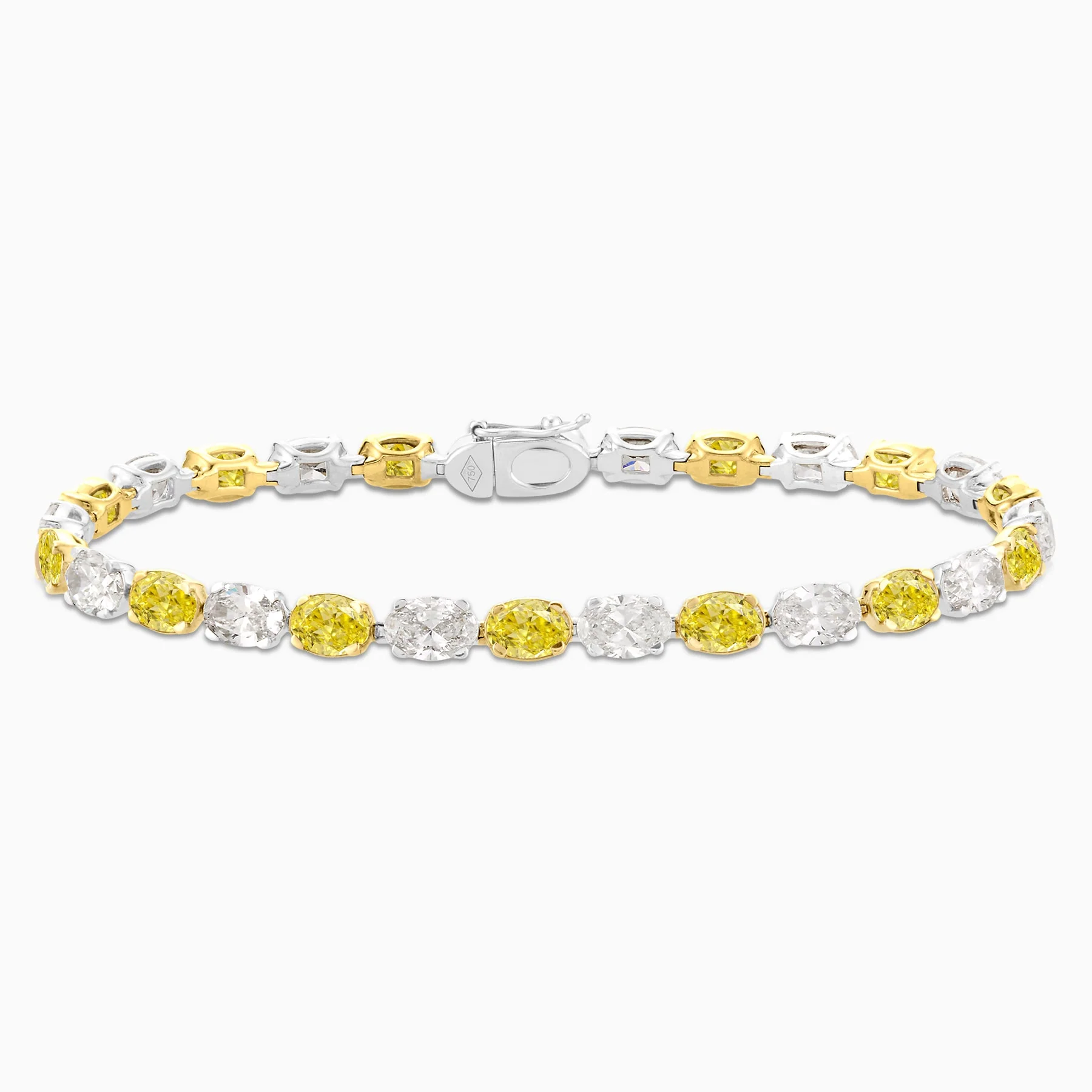14.28 Carats Fancy Yellow & White Natural Diamond Tennis Bracelet