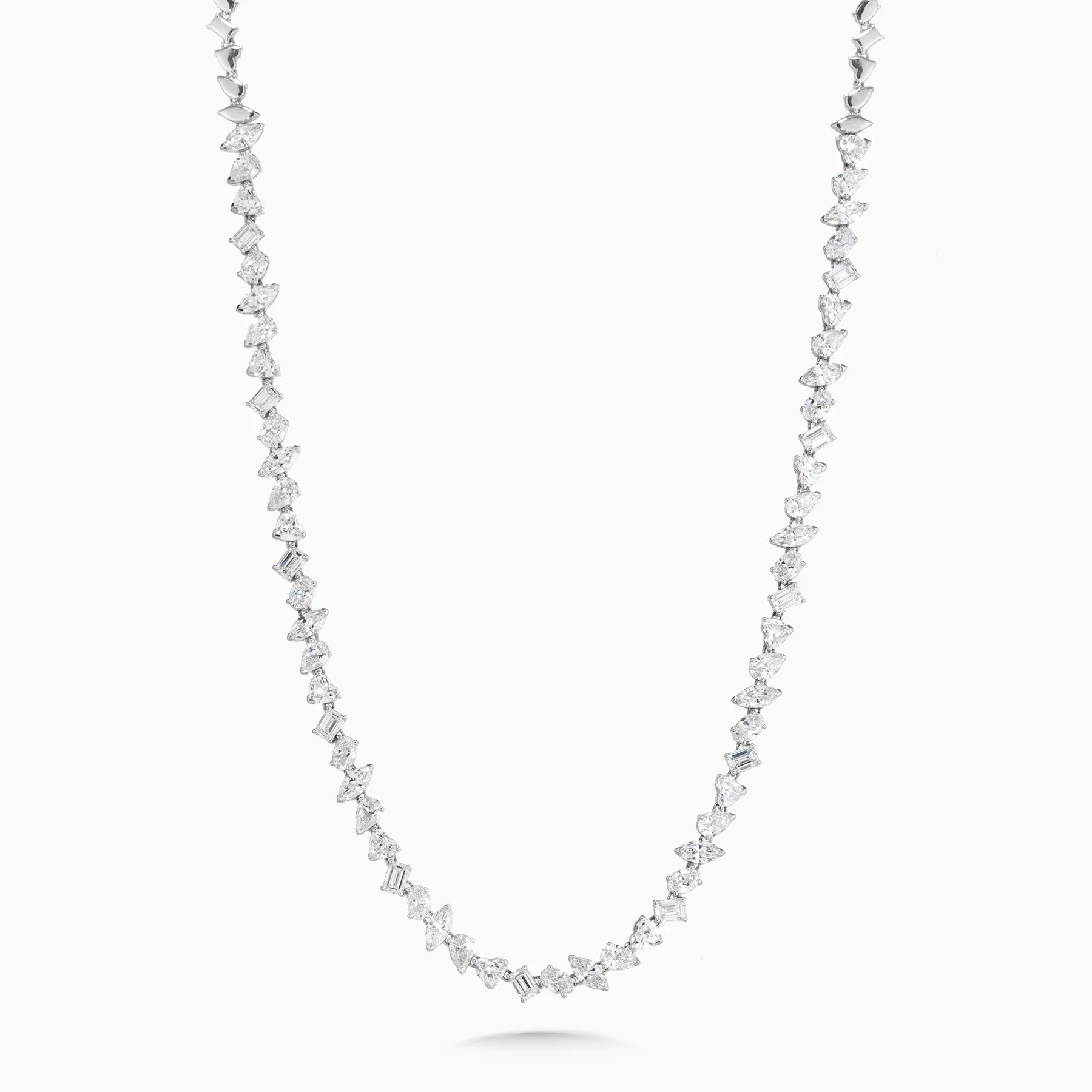15.69 Carats Multi Shaped Lab Grown Diamond Tennis Necklace