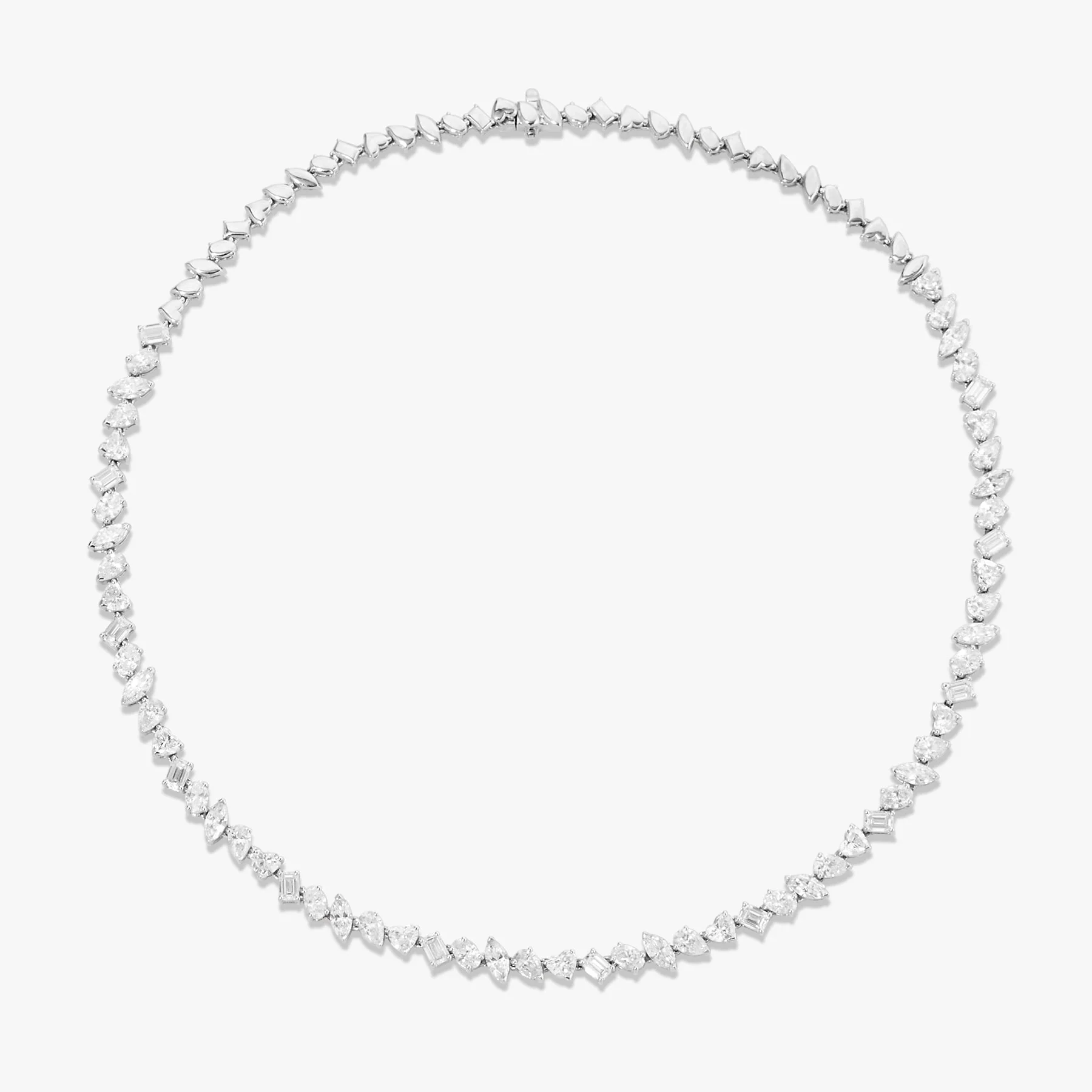 15.69 Carats Multi Shaped Lab Grown Diamond Tennis Necklace - Image 2