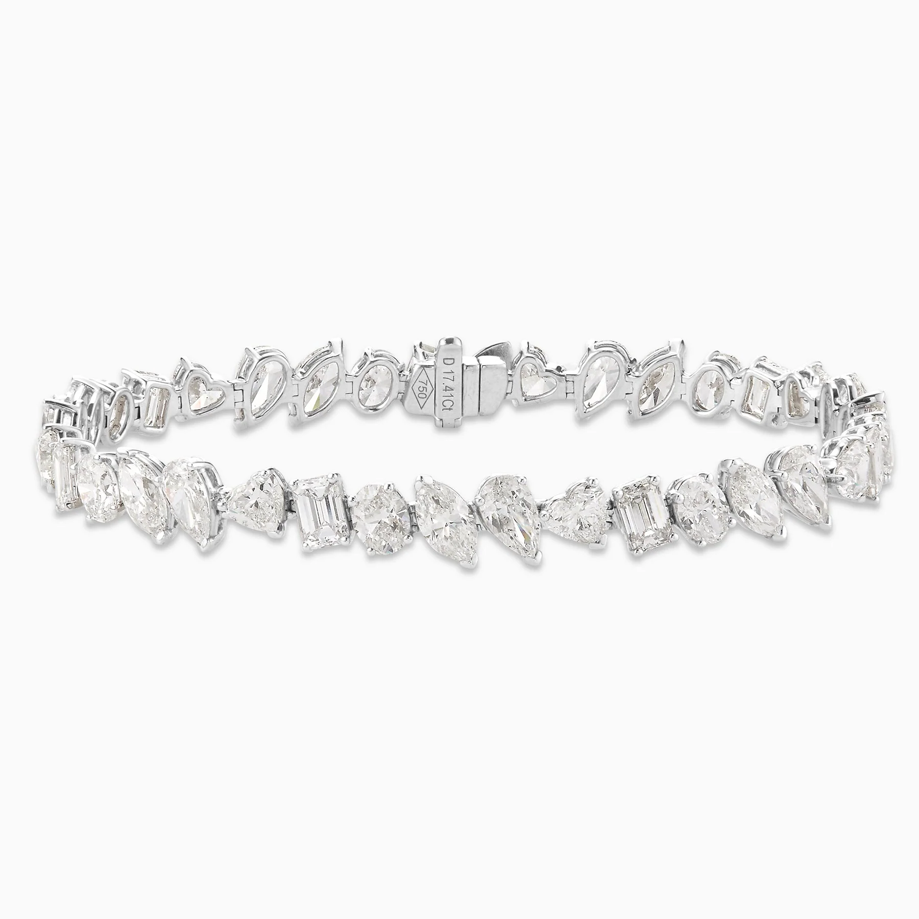 17.41 Carats Multi Shaped Natural Diamond Tennis Bracelet
