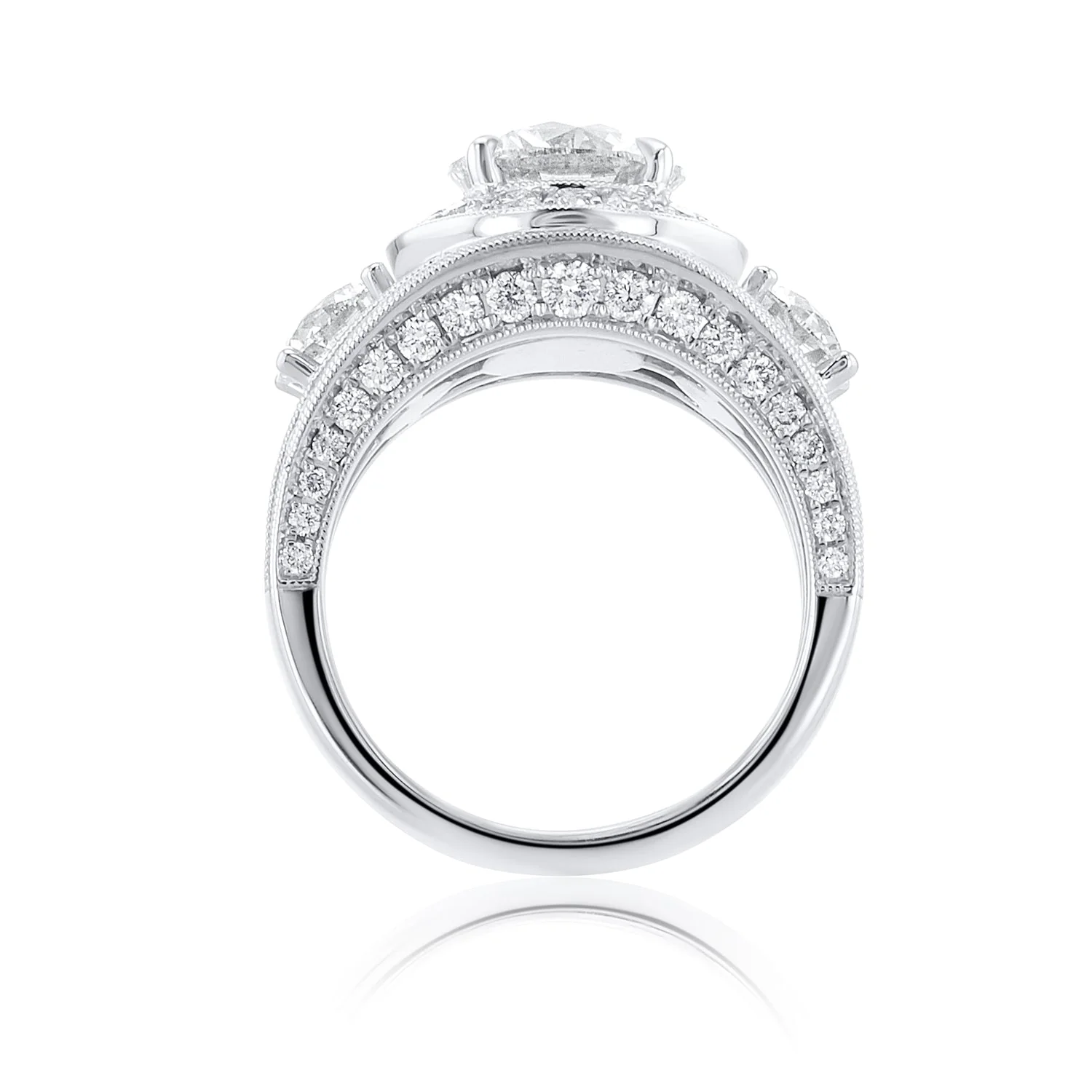 5.06 Carats Round Natural Diamond Wide Halo Ring - Image 2