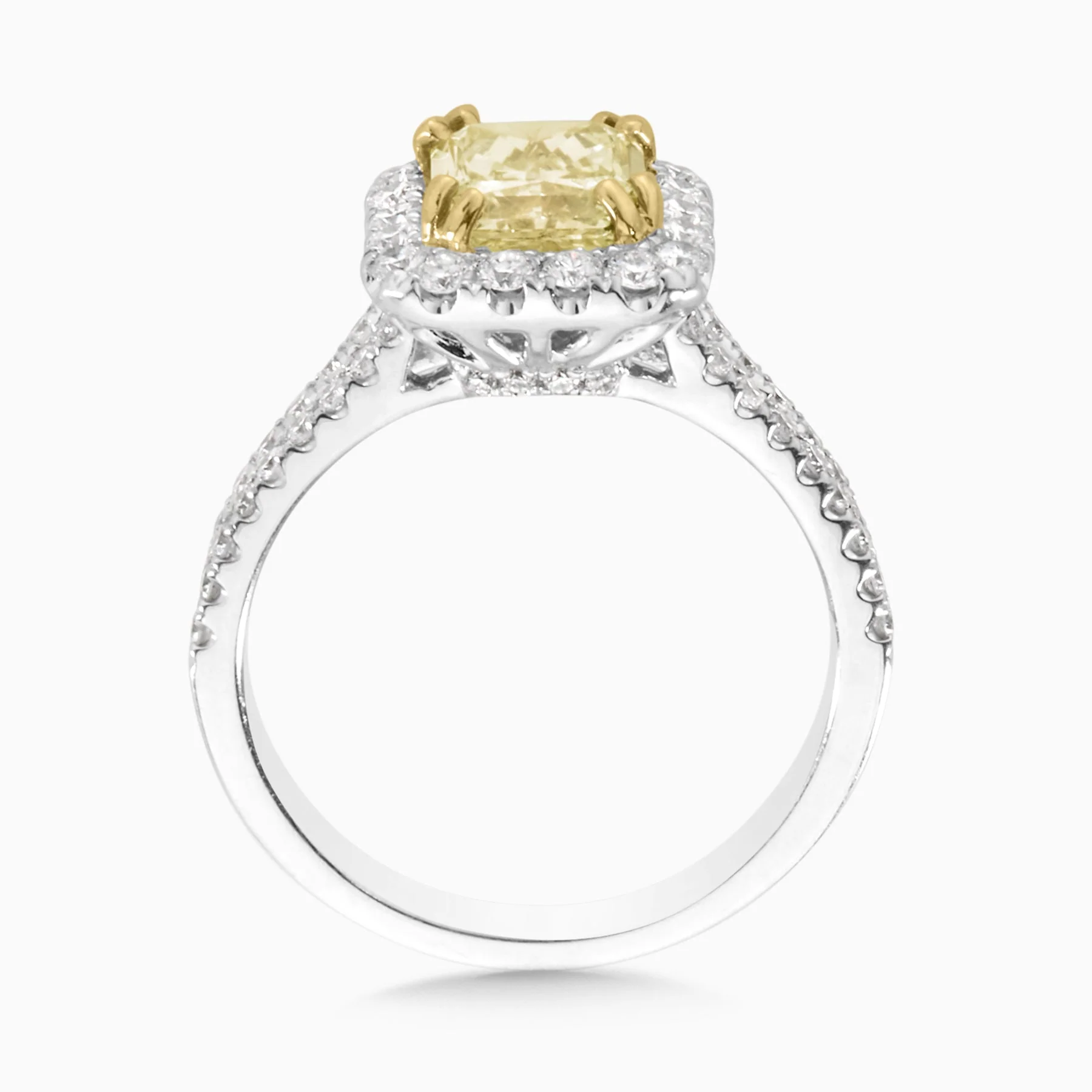 2.50 Carats Fancy Yellow Natural Diamond Halo Ring - Image 3
