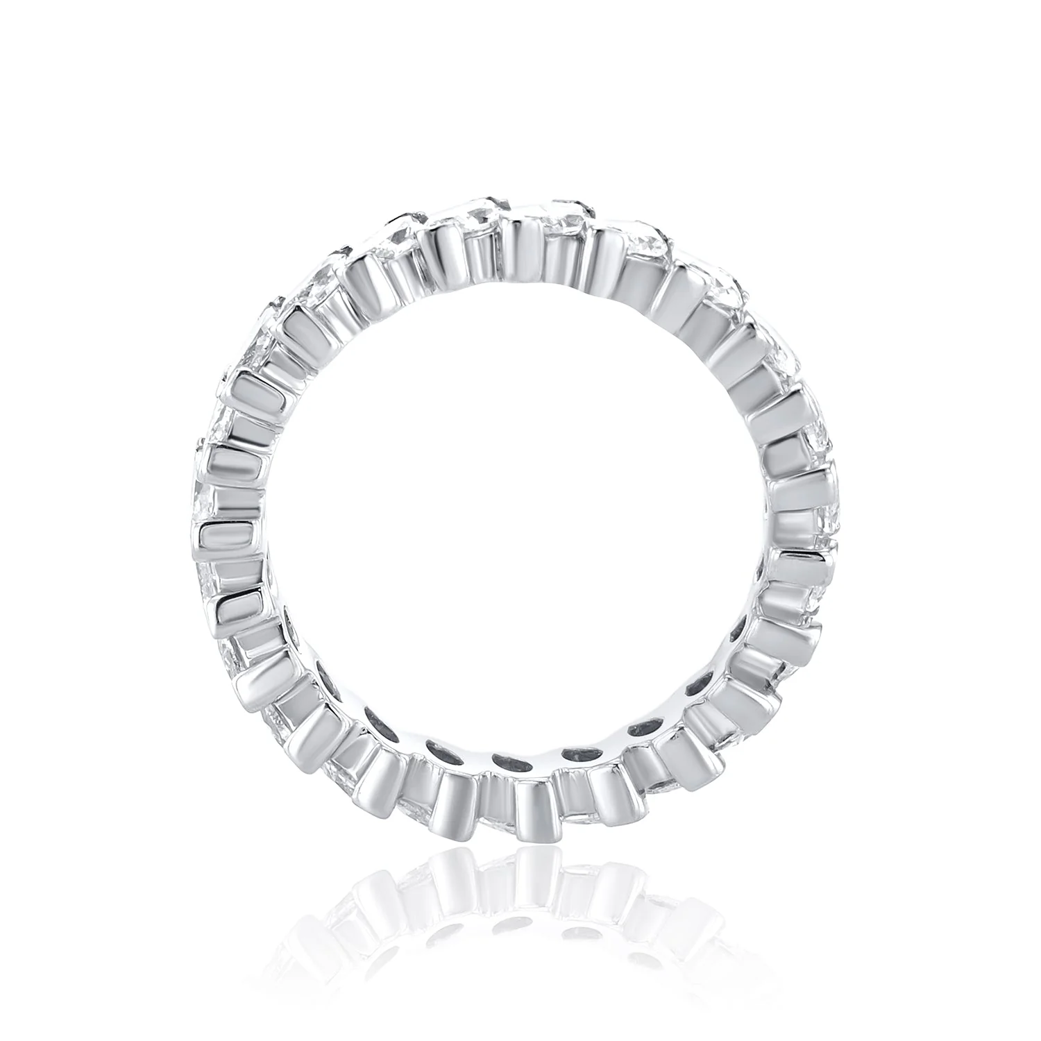 2.57 Cttw Marquise Cut Diamond 14K White Gold Eternity Band - Image 2