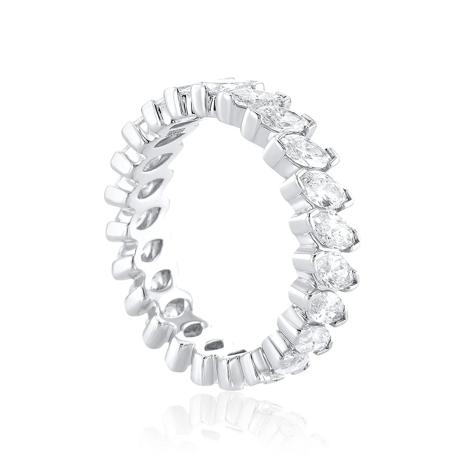 2.57 Cttw Marquise Cut Diamond 14K White Gold Eternity Band - Image 3