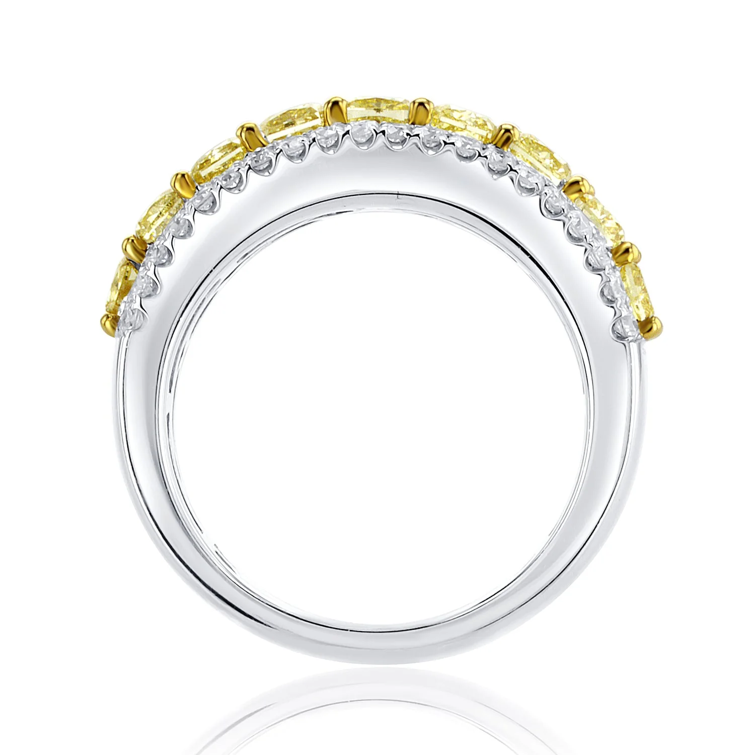 2.69 Carat Natural Yellow Diamond Band in 18K White & Yellow Gold - Image 2