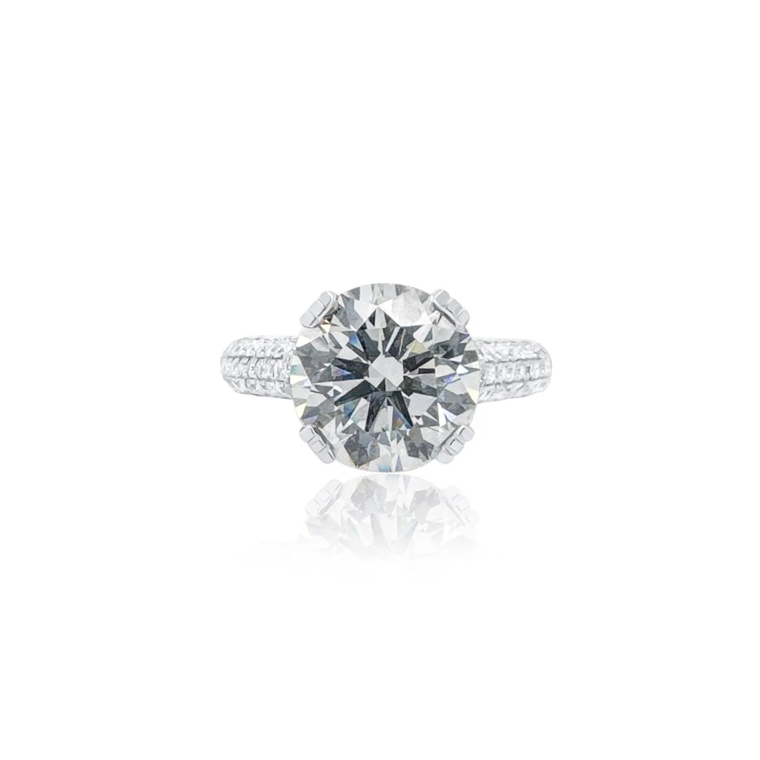 2.92 Carats Lab Grown Diamond Pavé Engagement Ring
