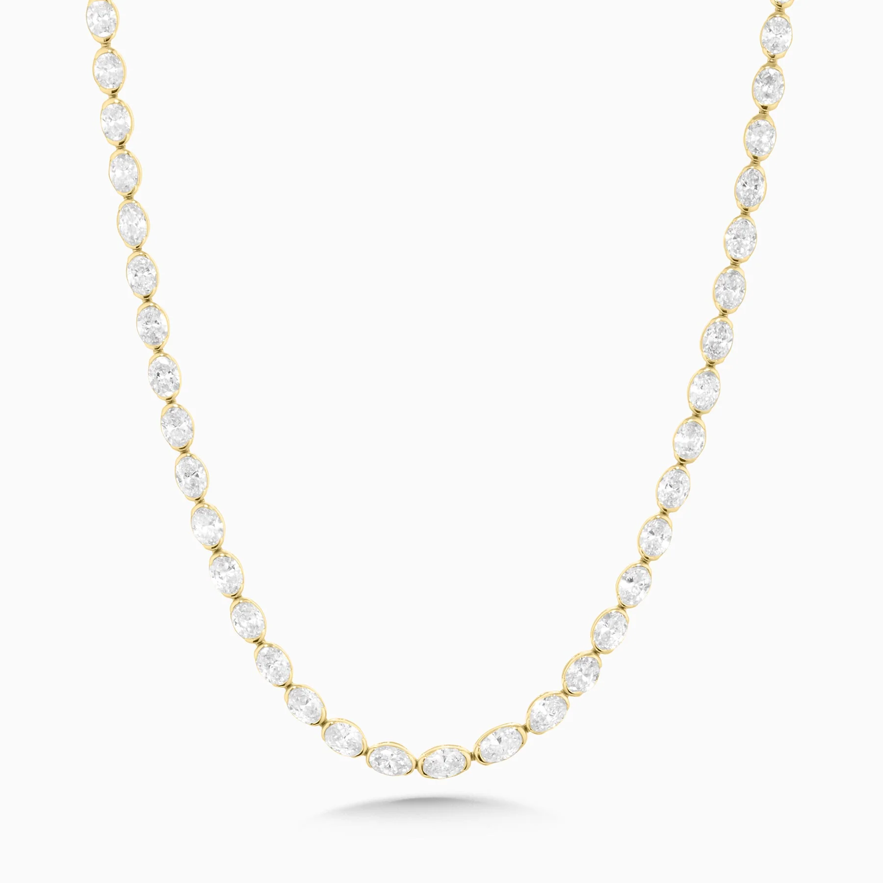 22.07 Carats Oval Natural Diamond Tennis Necklace