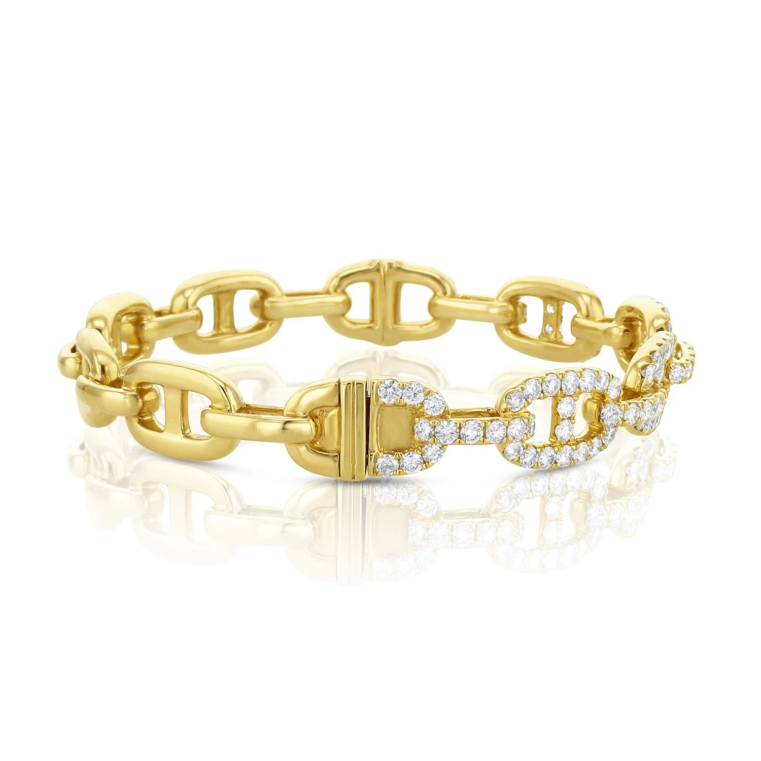 3.00 Carats Natural Diamond Pave Link Bangle - Image 2