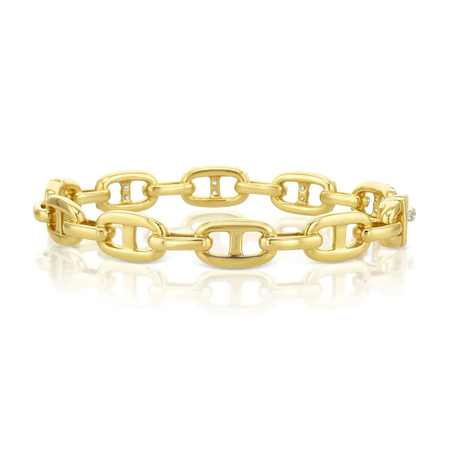 3.00 Carats Natural Diamond Pave Link Bangle - Image 3