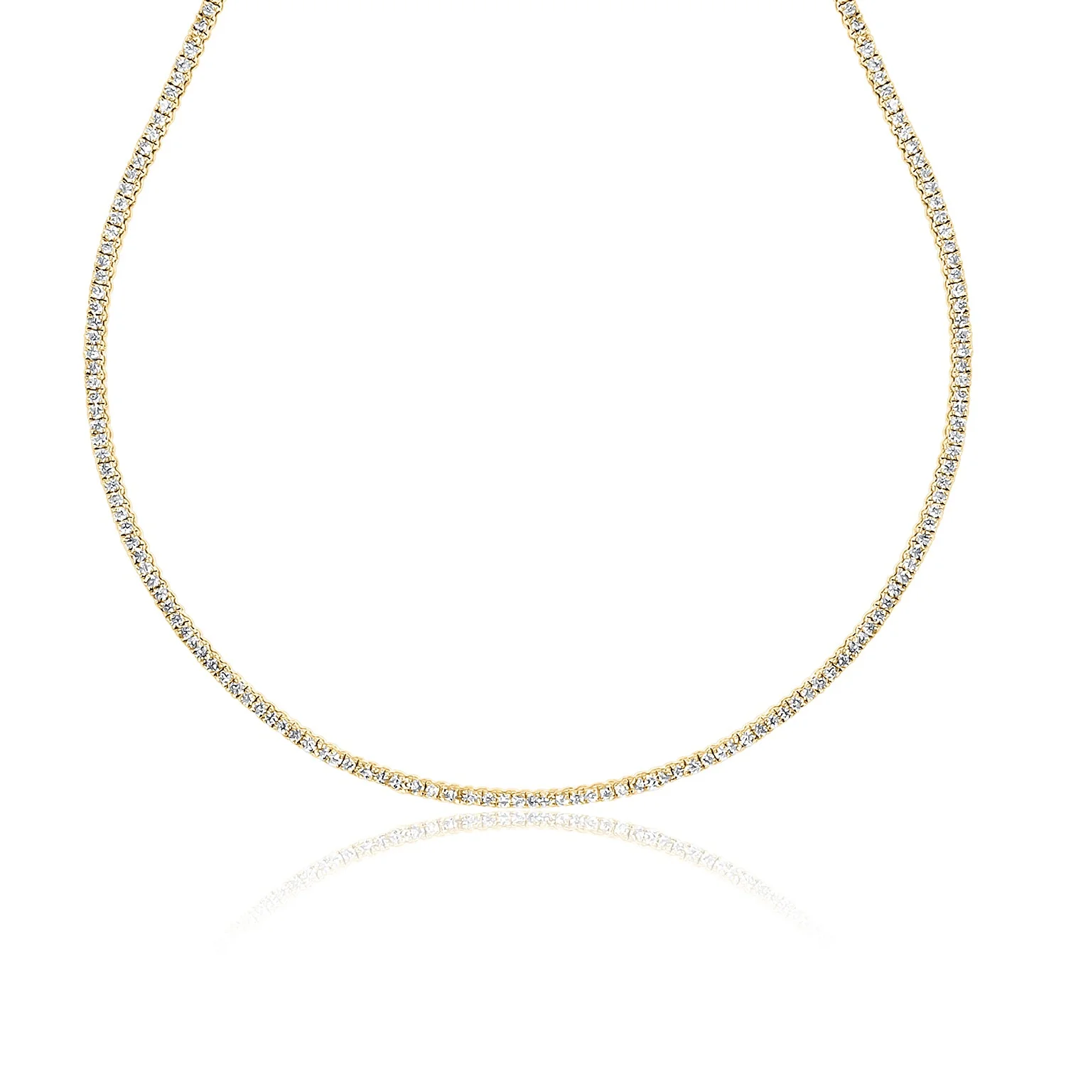 3.00 Carats Natural Diamond Tennis Necklace