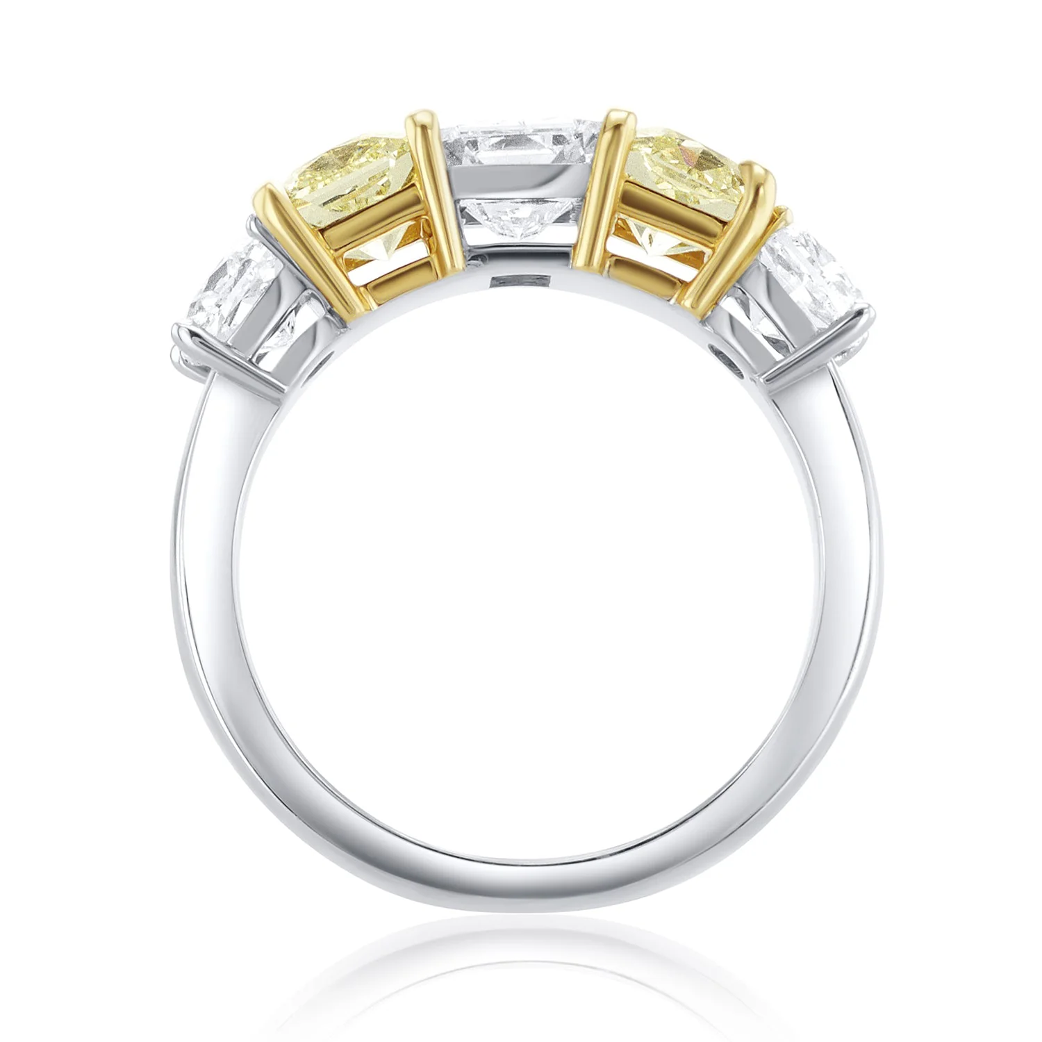 3.25 Carat Fancy Yellow and White Natural Diamond Band - Image 2
